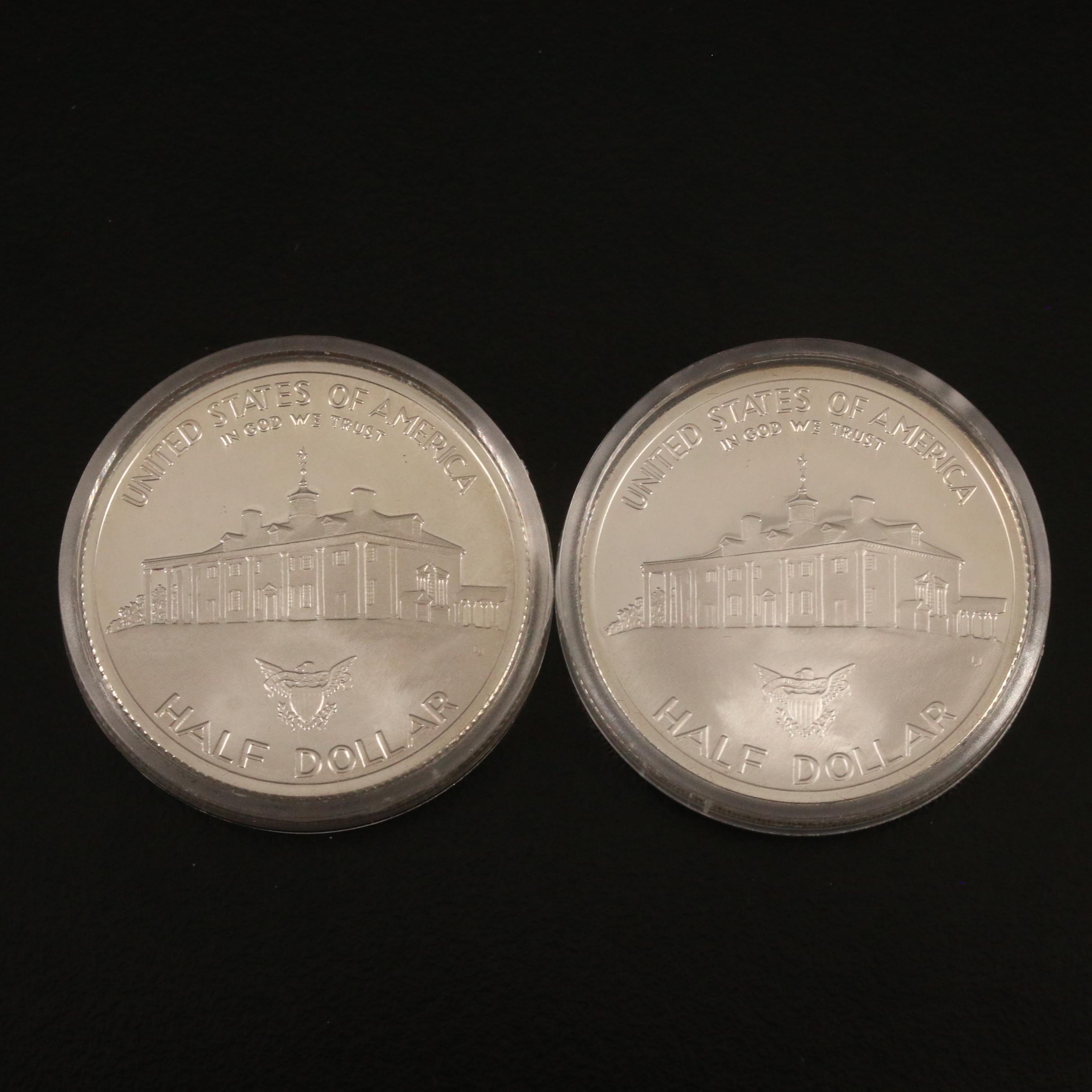 Ten 1982-S George Washington Proof Commemorative Silver Half Dollars