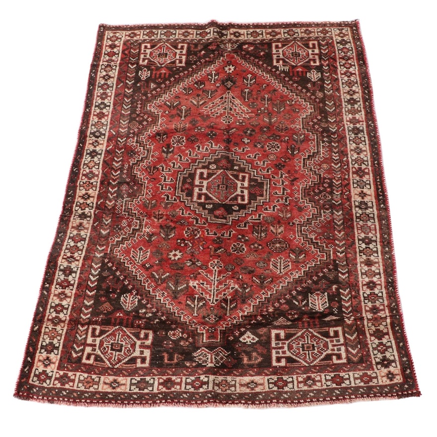 5'6 x 8'0 Hand-Knotted Persian Abadeh Wool Area Rug