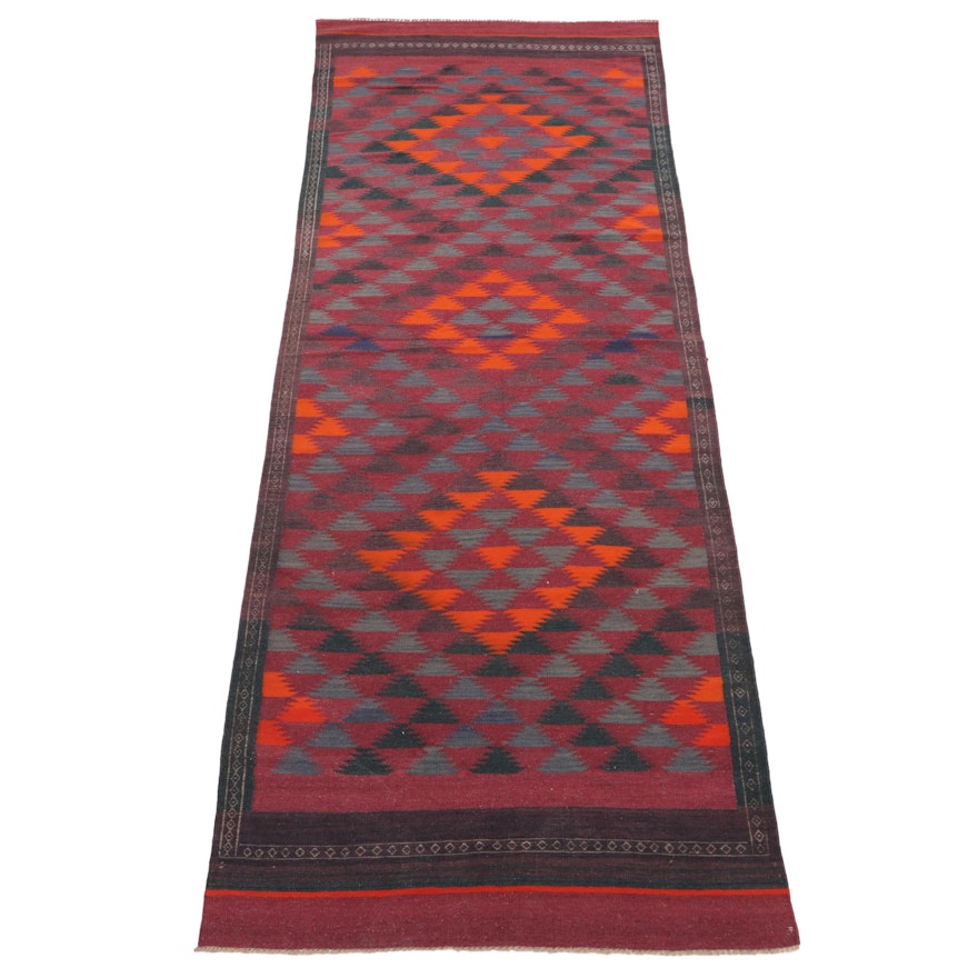 4'9 x 12'5 Handwoven Afghan Kilim Long Rug