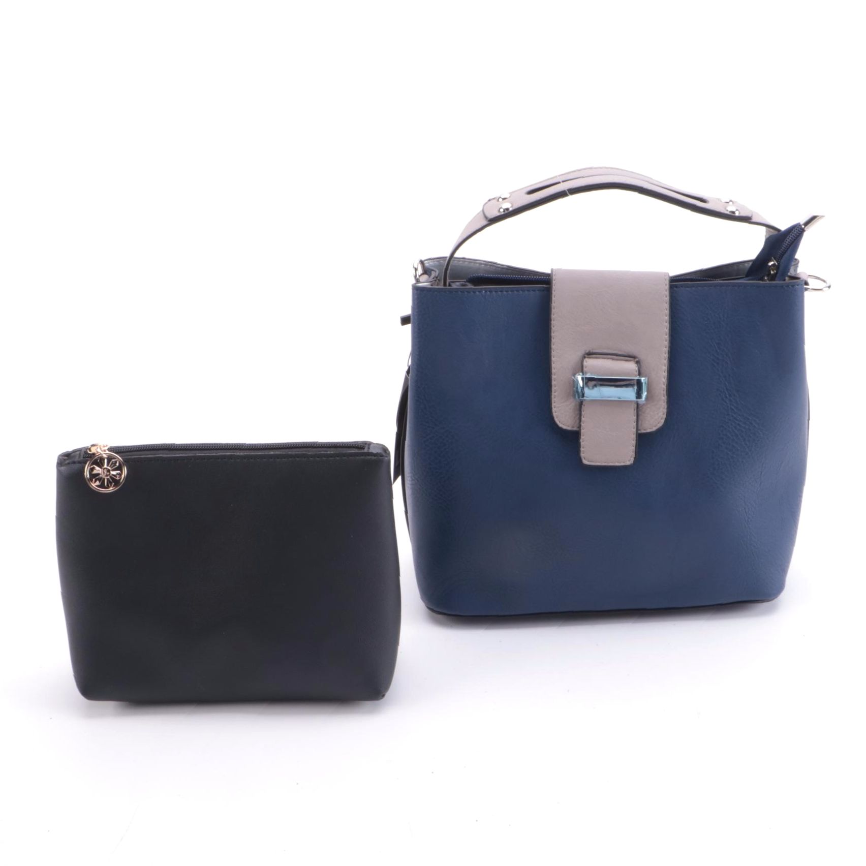 K. Carroll Accessories Vegan Leather Lucy Satchel, Cosmetics Pouch and Strap