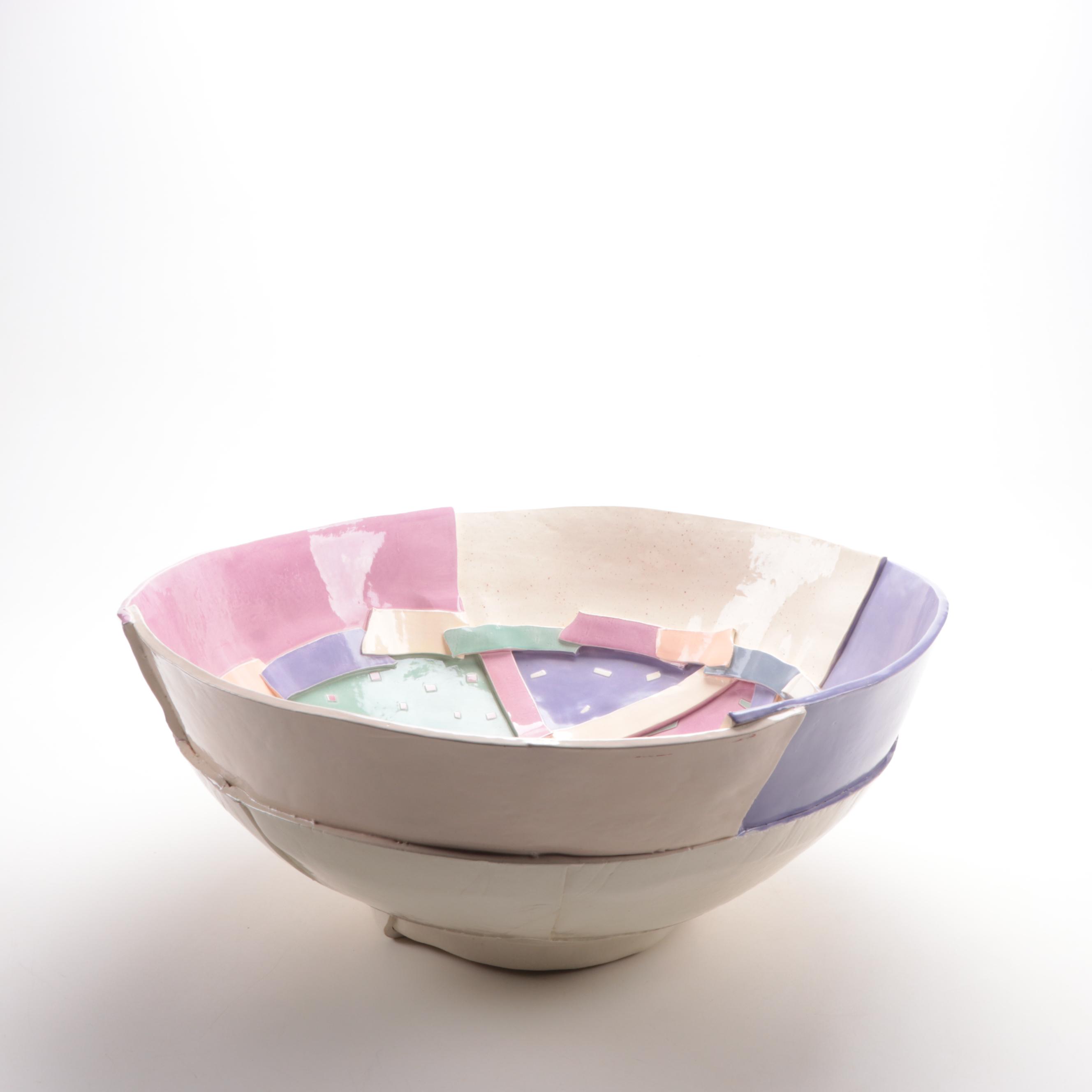 Barbara Demery Abstract Art Pottery Bowl, 1989