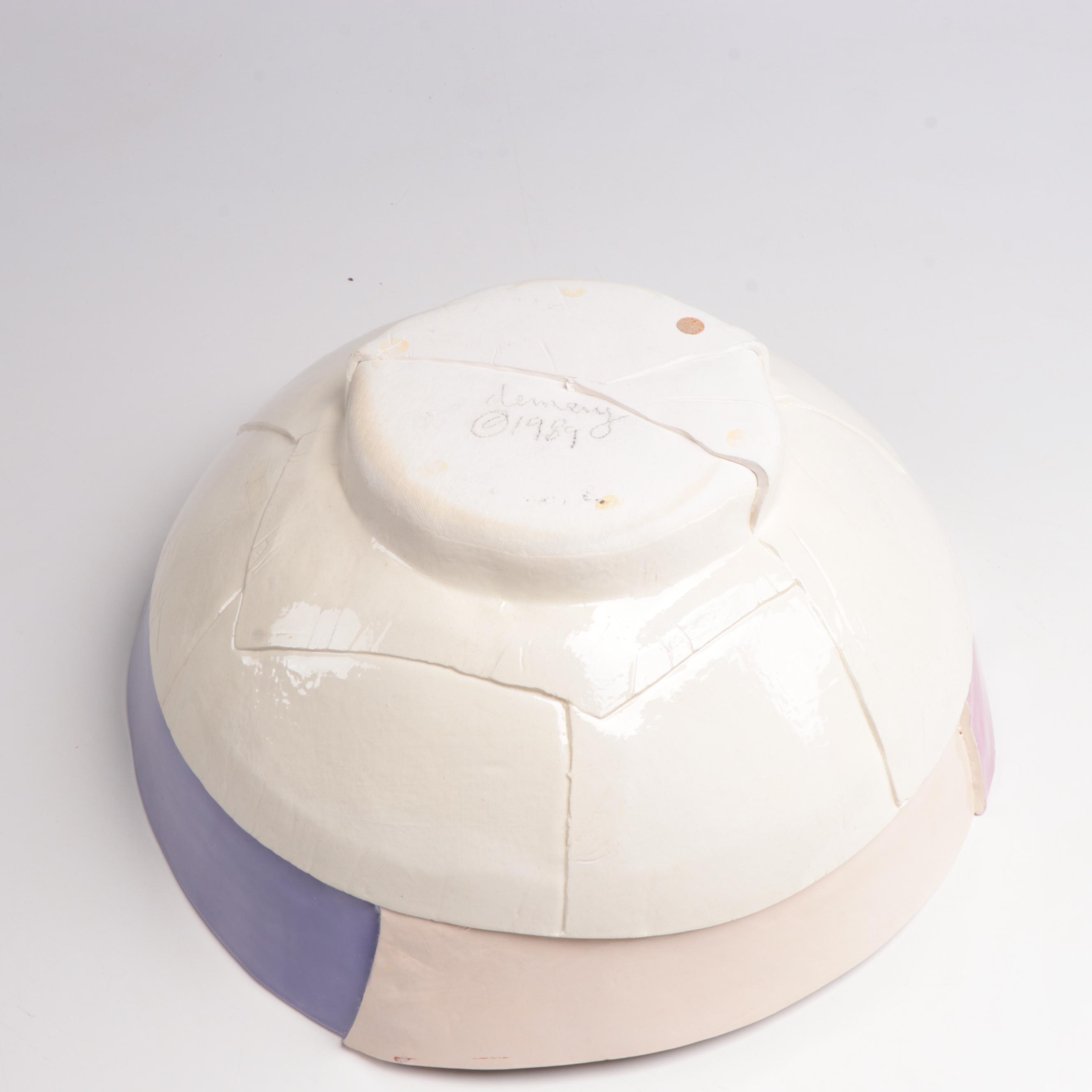 Barbara Demery Abstract Art Pottery Bowl, 1989
