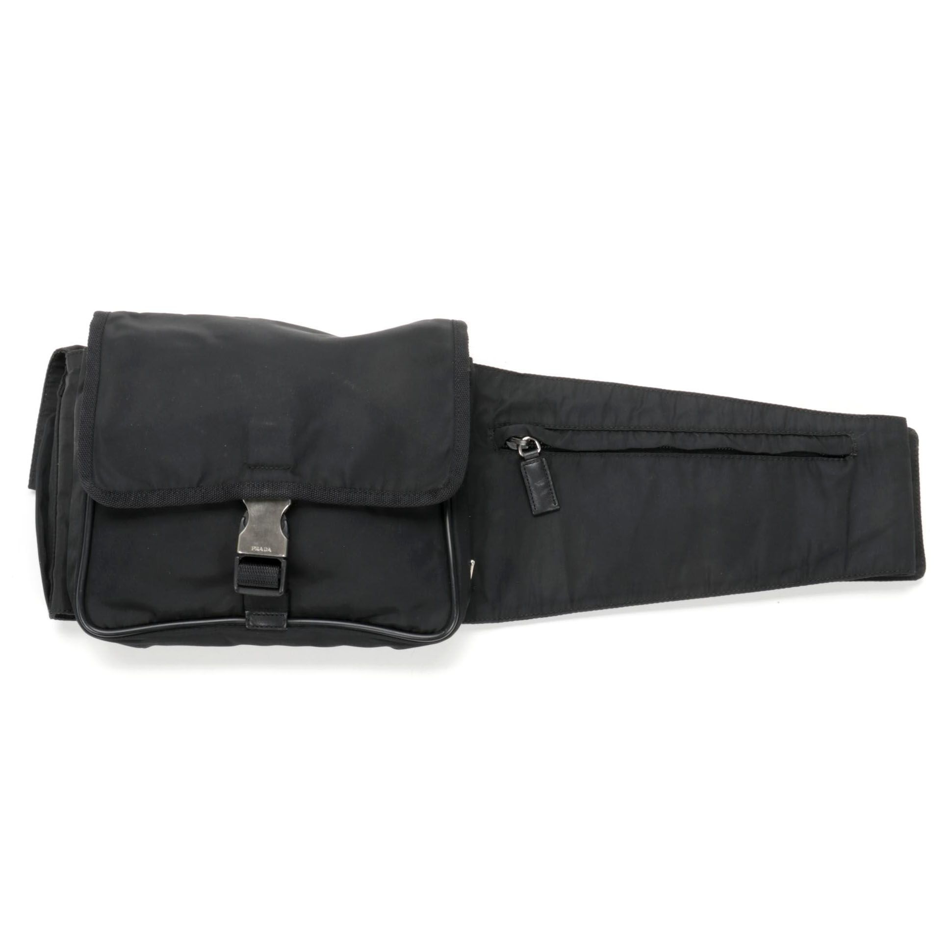 Prada Black Tessuto Nylon Belt Bag