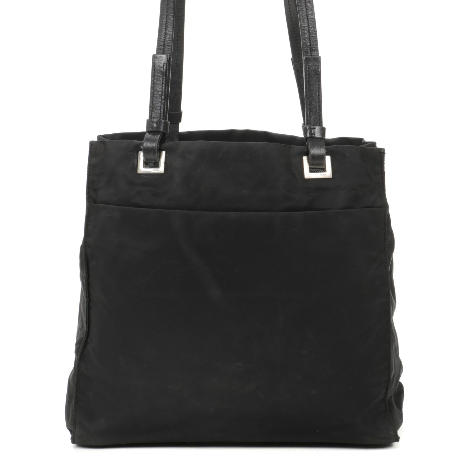 Prada Tote Bag in Black Tessuto Nylon with Leather Handles