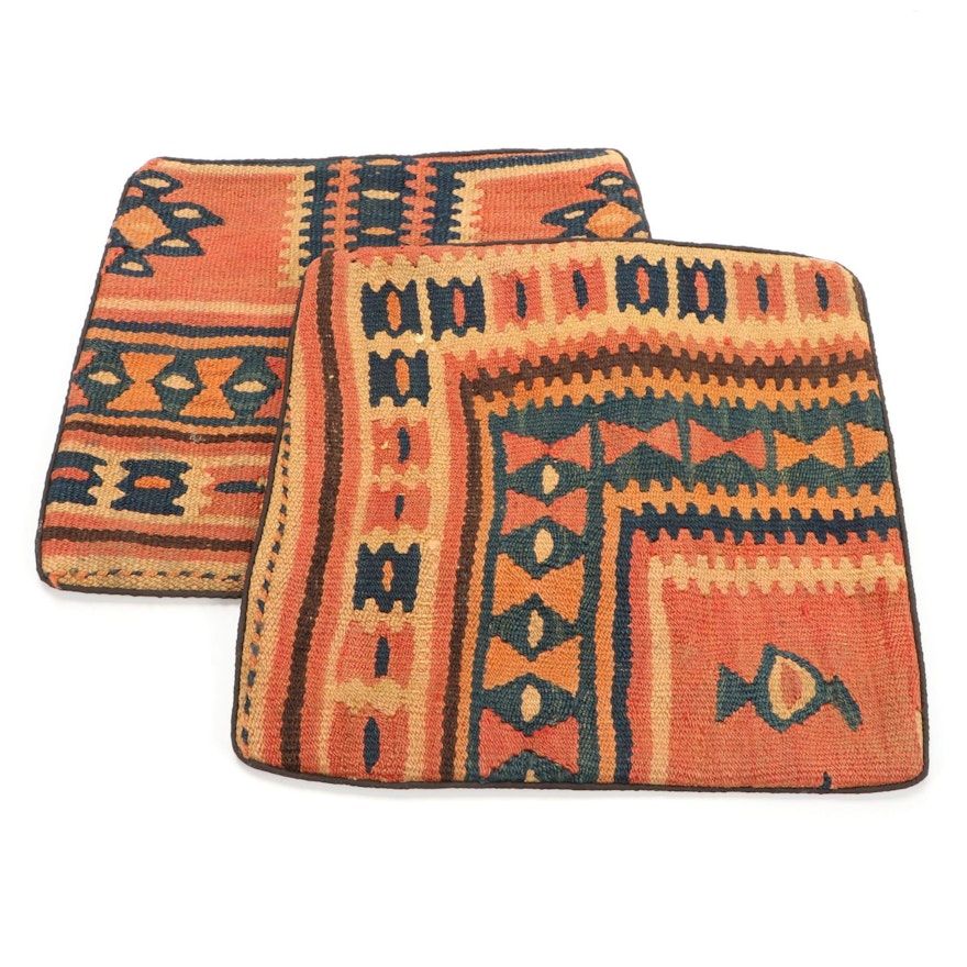 Handwoven Afghan Kilim Face Throw Pillow Covers