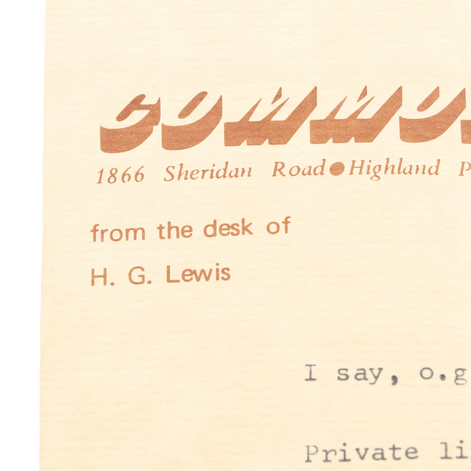 Filmmaker Herschell Gordon Lewis Love Letters to Sara Greene, 1970s