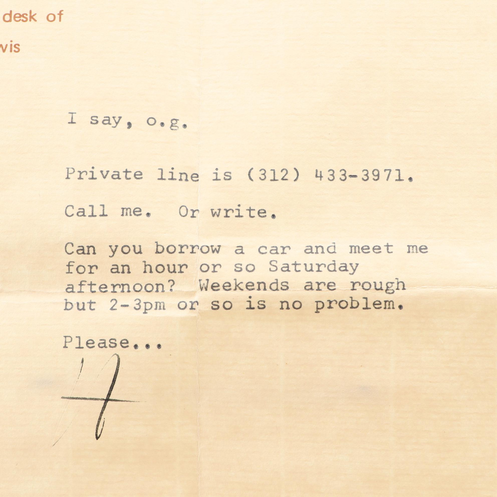 Filmmaker Herschell Gordon Lewis Love Letters to Sara Greene, 1970s