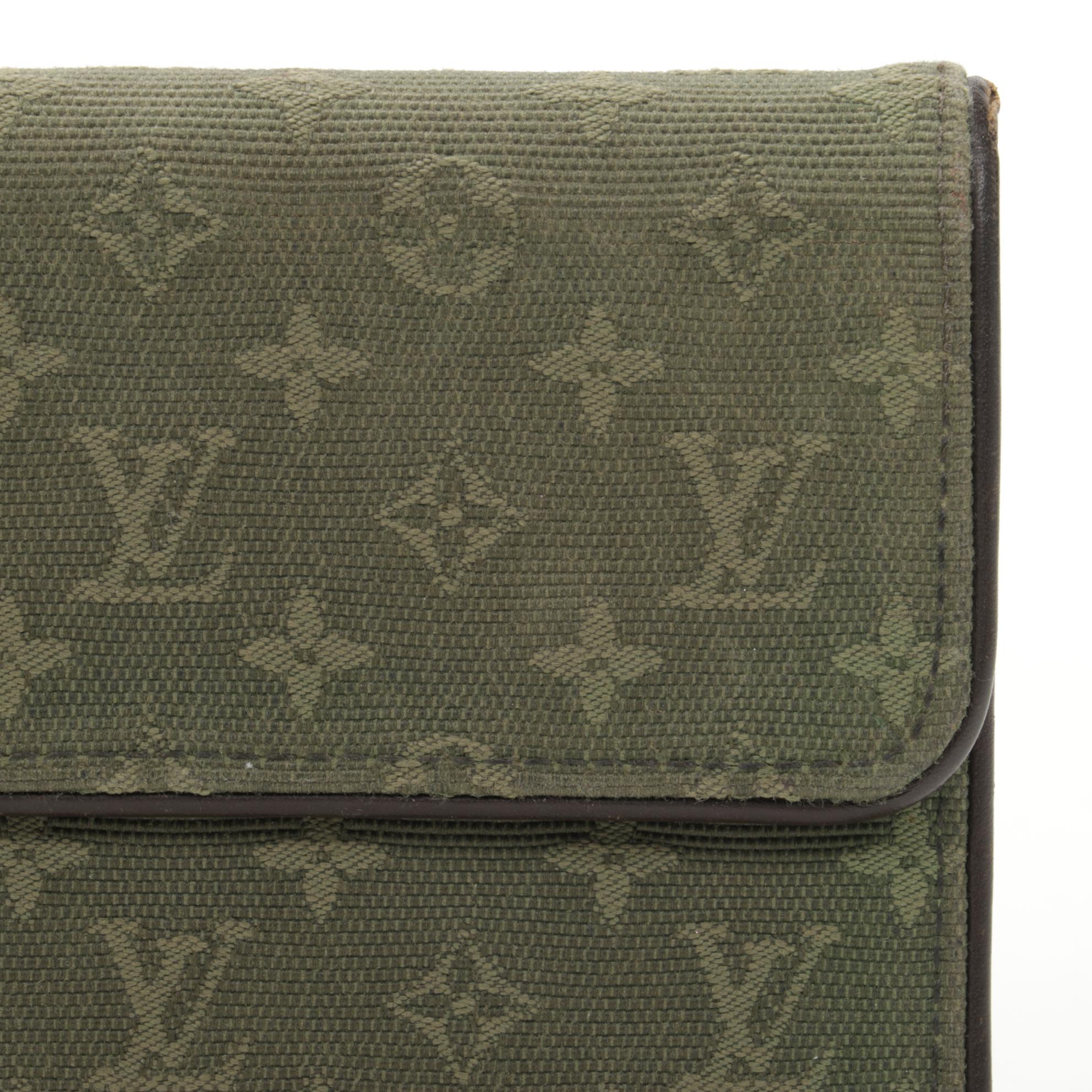 Louis Vuitton Porte-Tresor International in Green Mini Lin Canvas
