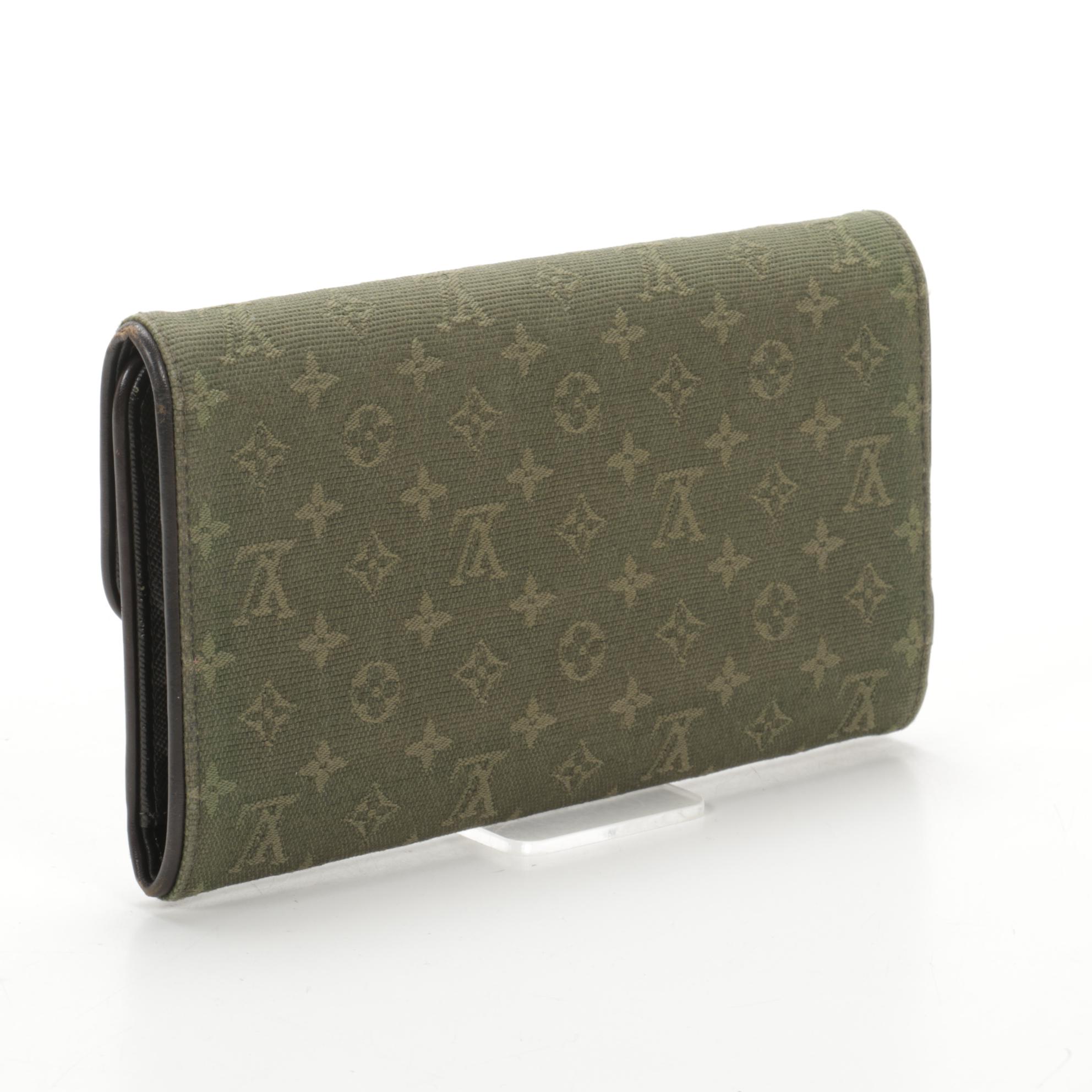 Louis Vuitton Porte-Tresor International in Green Mini Lin Canvas