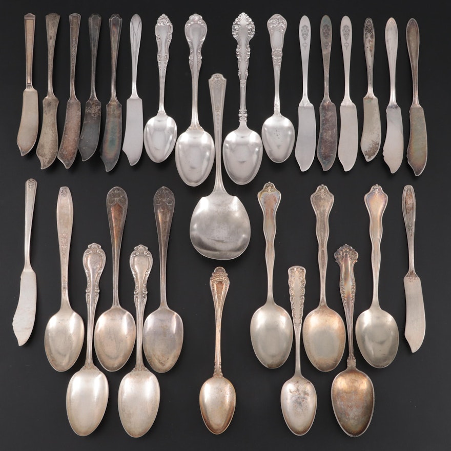 R. Wallace, Oneida, and Other Silver Plate Serving Utensils and Butter Knives