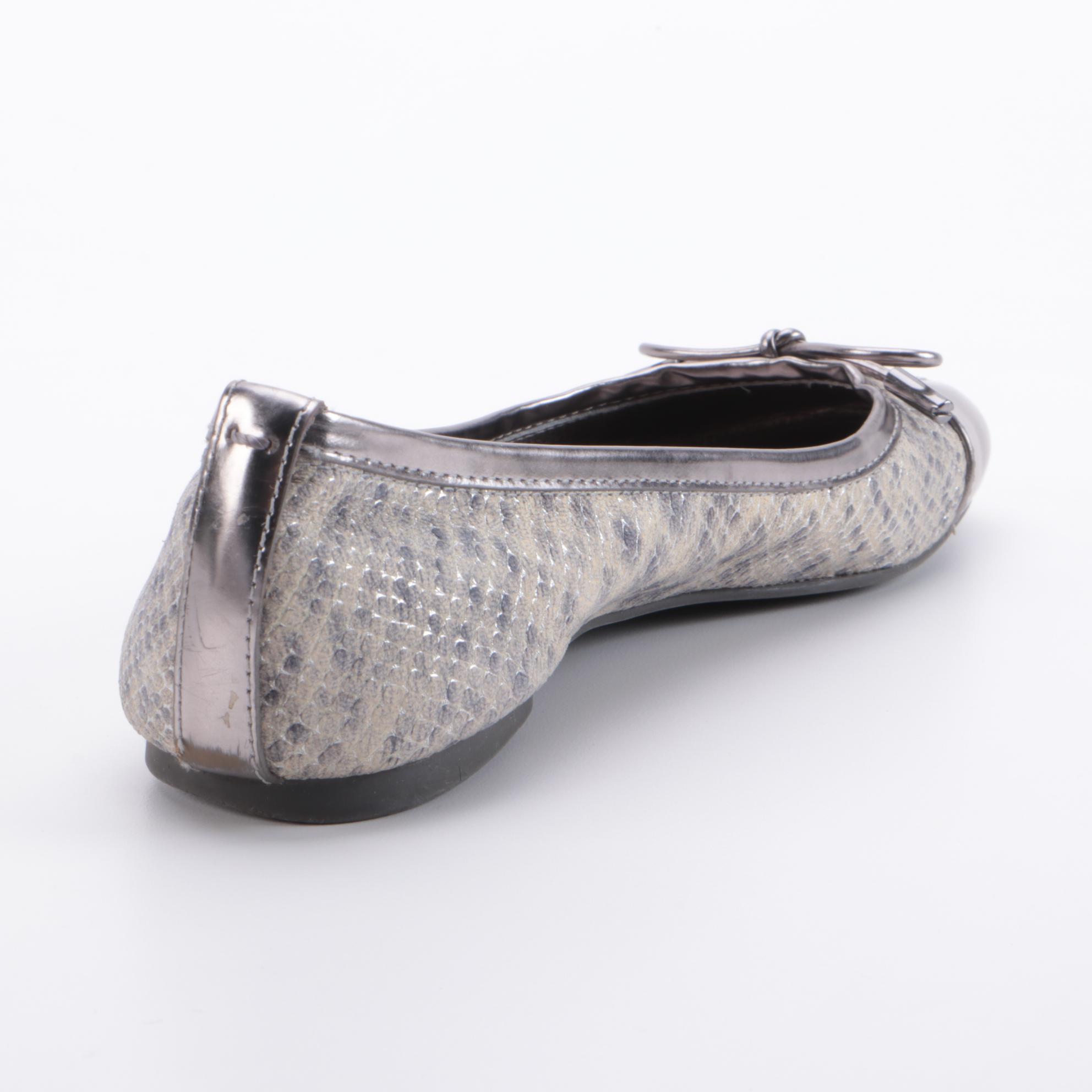 Vera Wang Lavender and Tory Burch Metallic Leather Ballet Flats