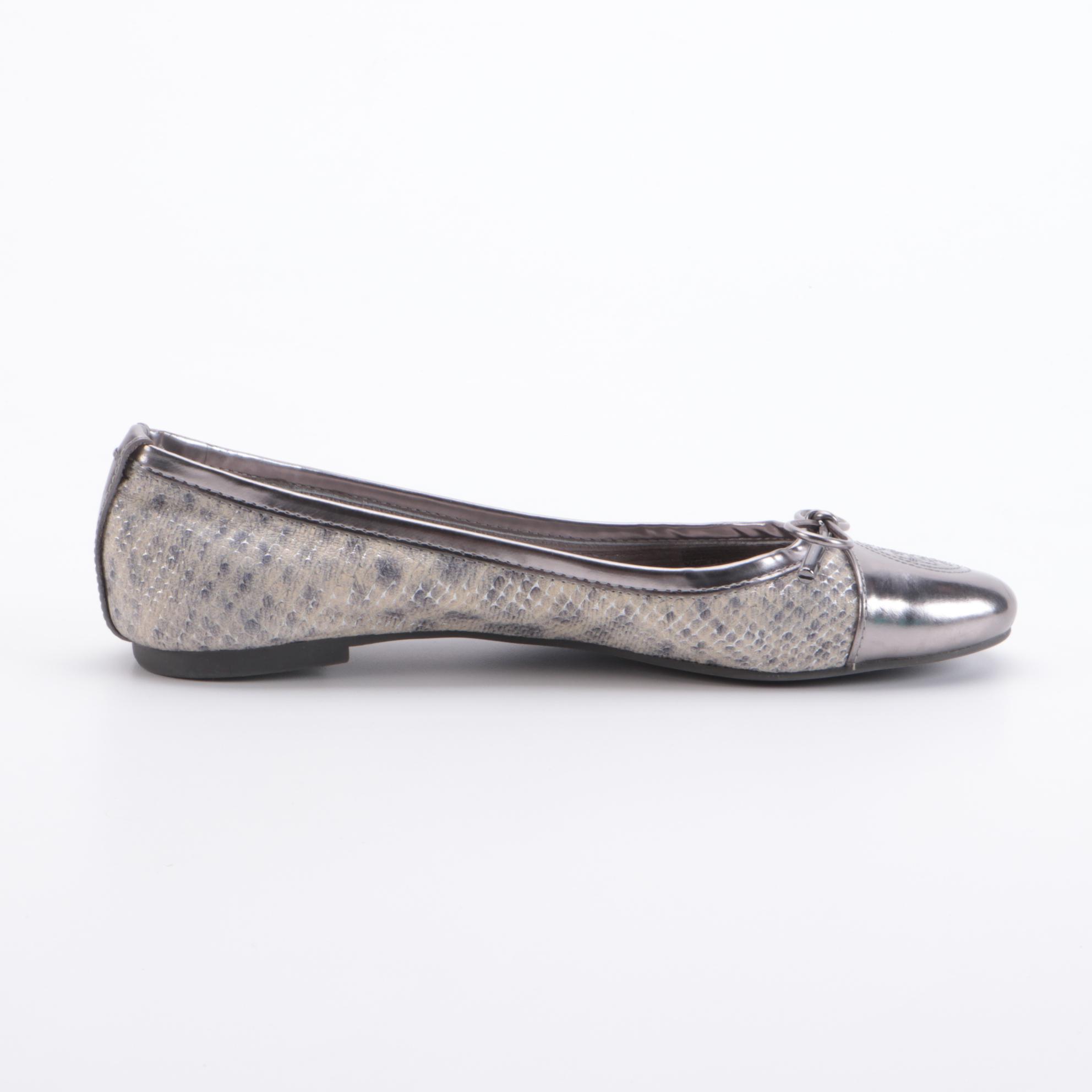 Vera Wang Lavender and Tory Burch Metallic Leather Ballet Flats