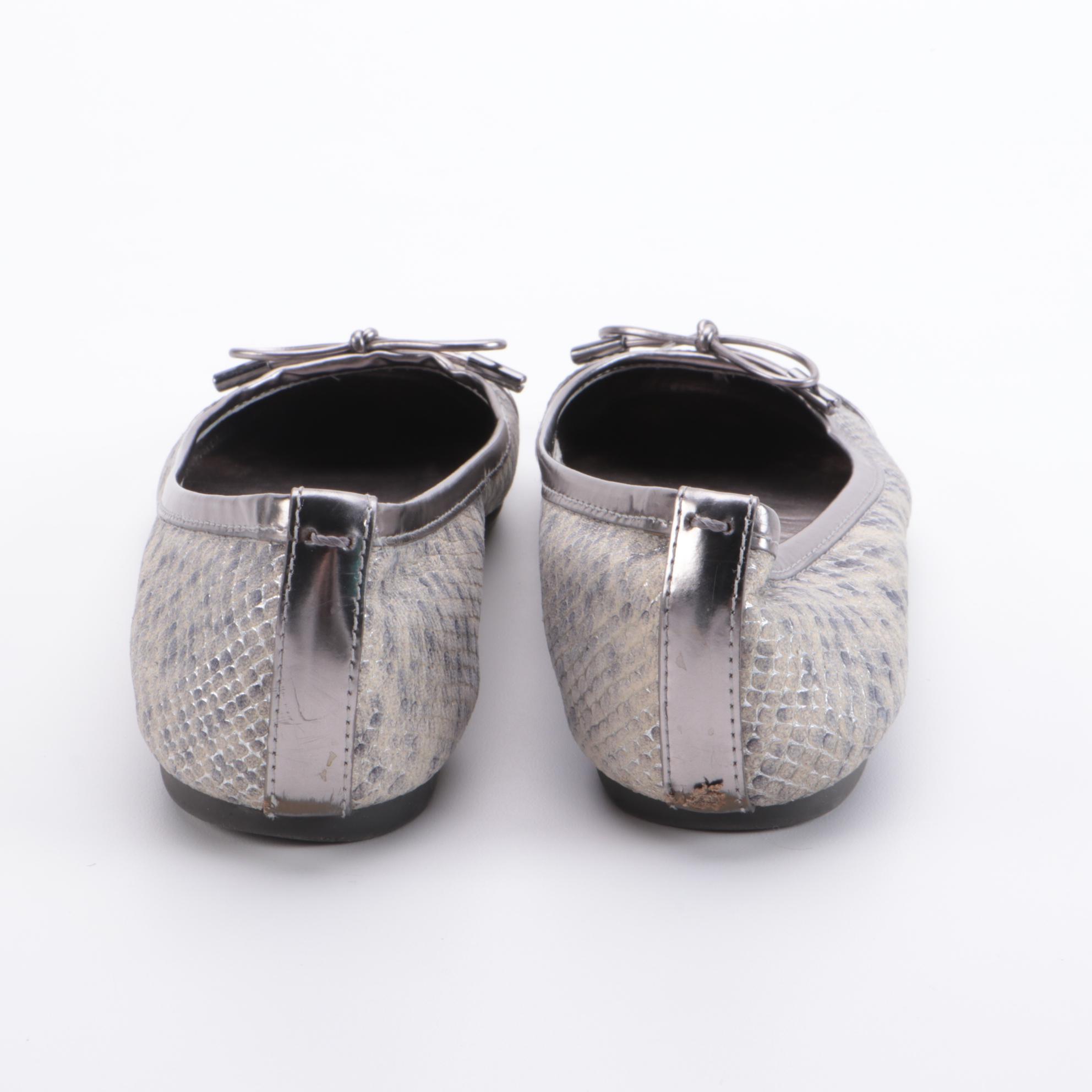 Vera Wang Lavender and Tory Burch Metallic Leather Ballet Flats