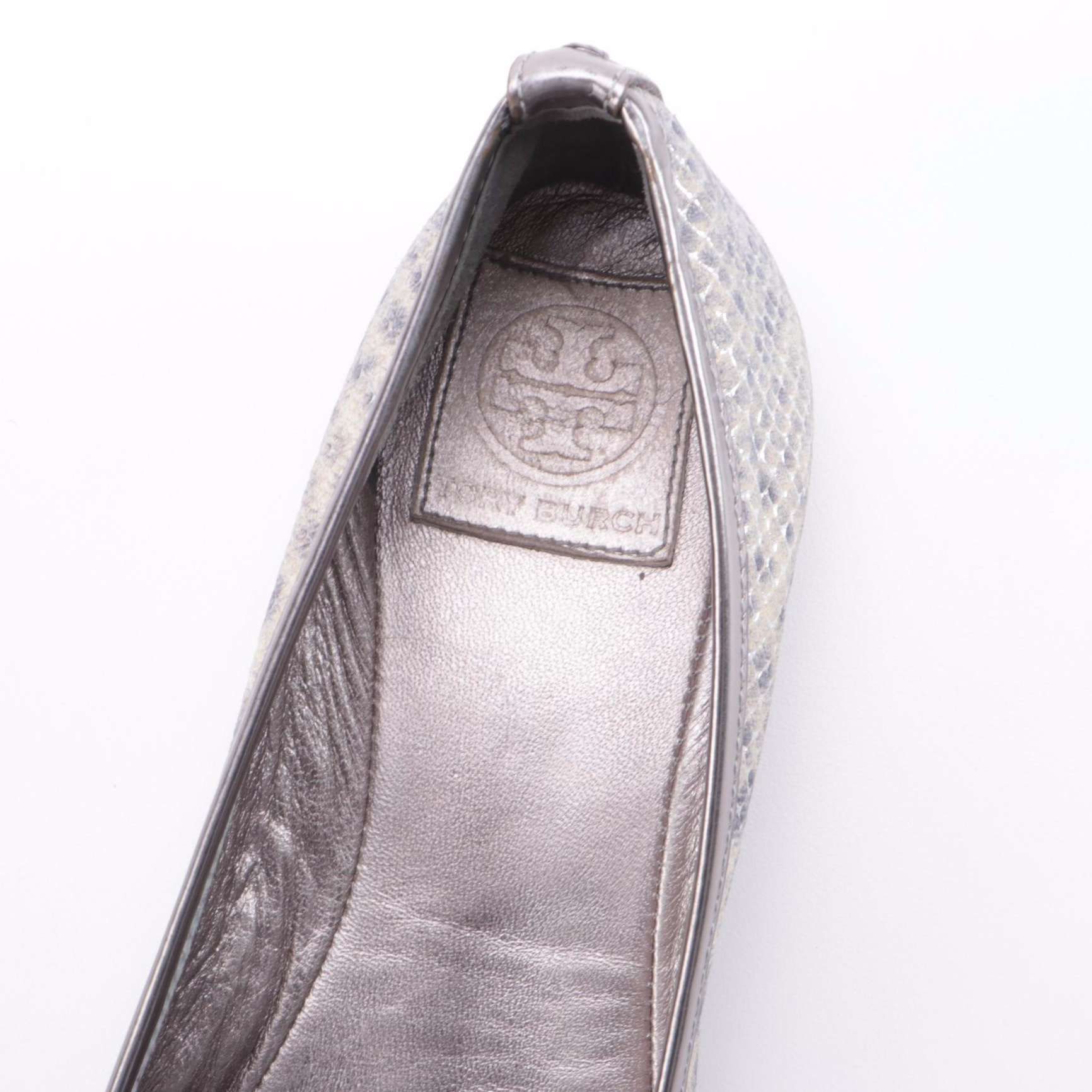 Vera Wang Lavender and Tory Burch Metallic Leather Ballet Flats