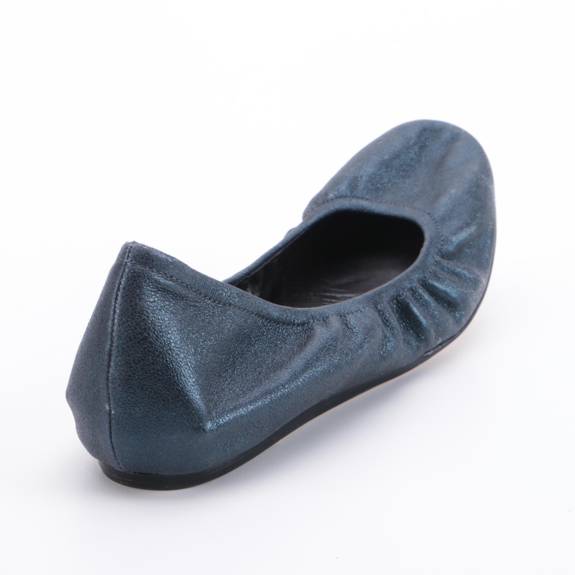 Vera Wang Lavender and Tory Burch Metallic Leather Ballet Flats