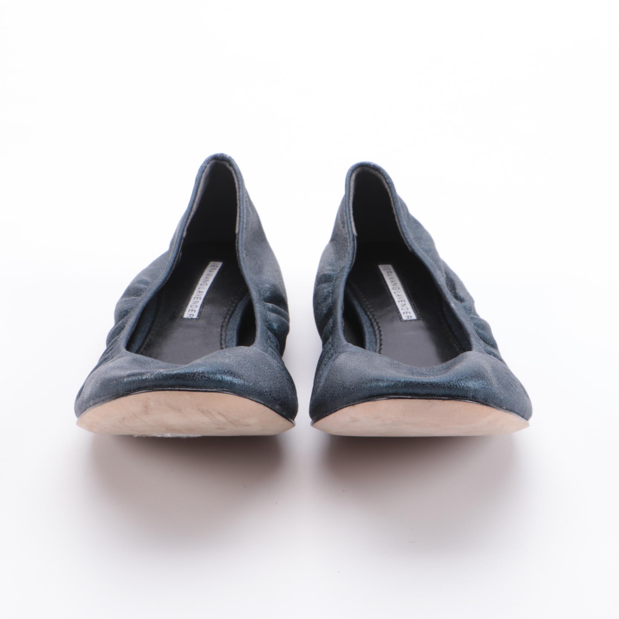 Vera Wang Lavender and Tory Burch Metallic Leather Ballet Flats