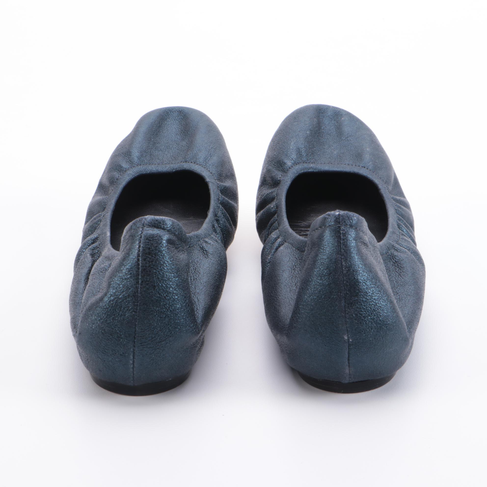 Vera Wang Lavender and Tory Burch Metallic Leather Ballet Flats