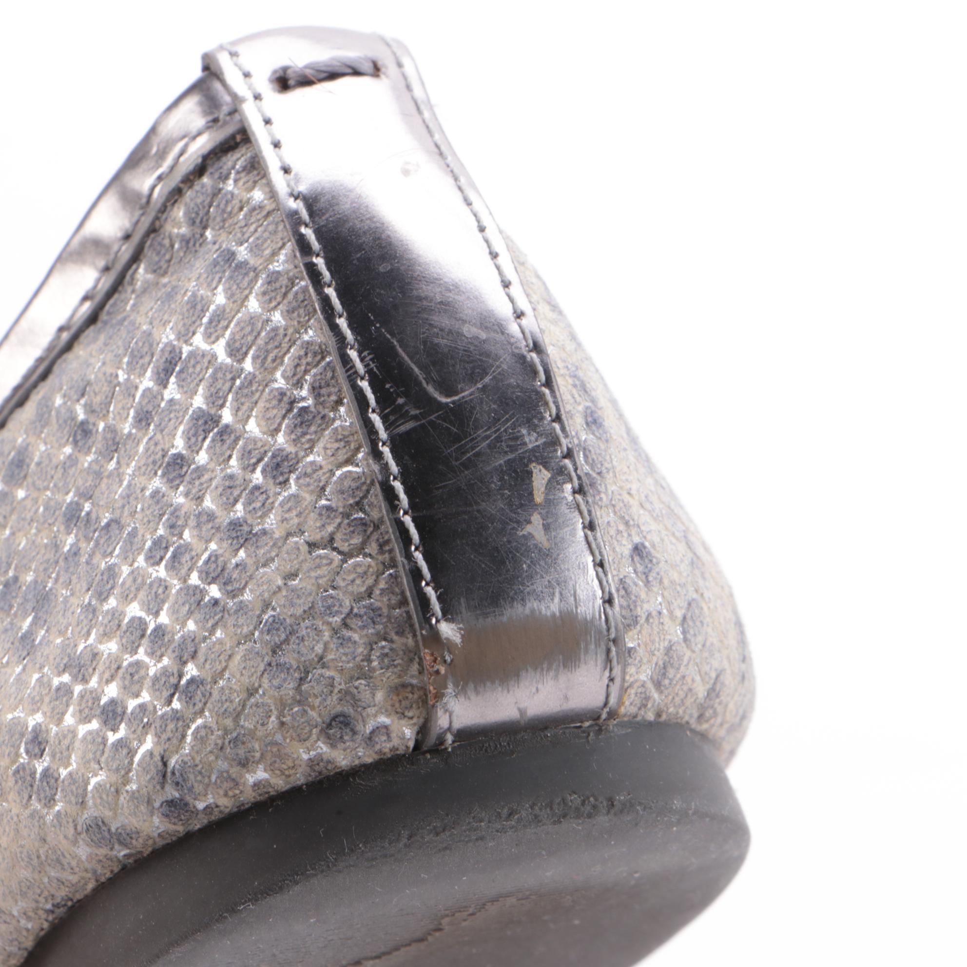 Vera Wang Lavender and Tory Burch Metallic Leather Ballet Flats