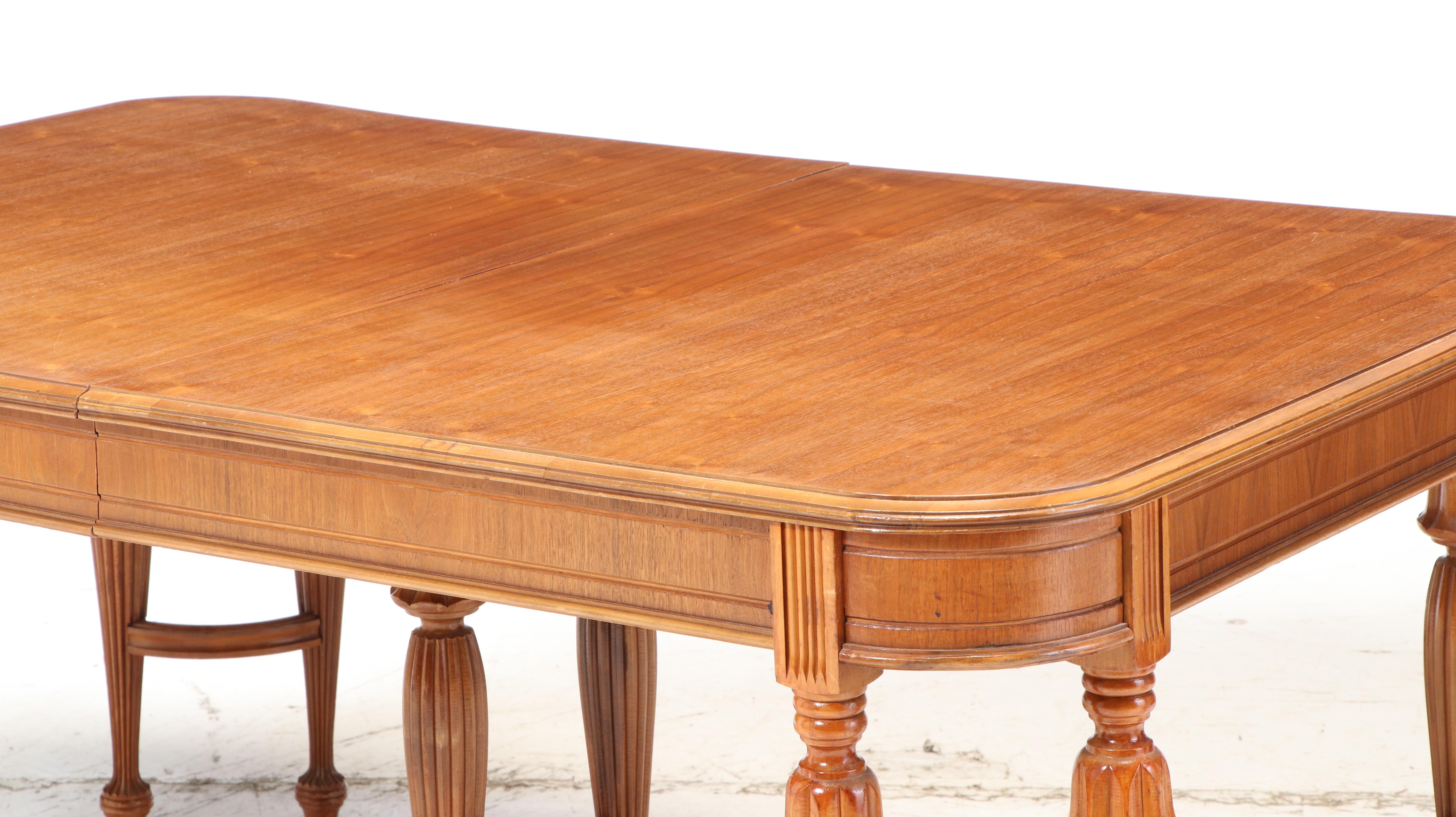 Jacobean Style Birch Expandable Dining Table, Mid to Late 20th Century