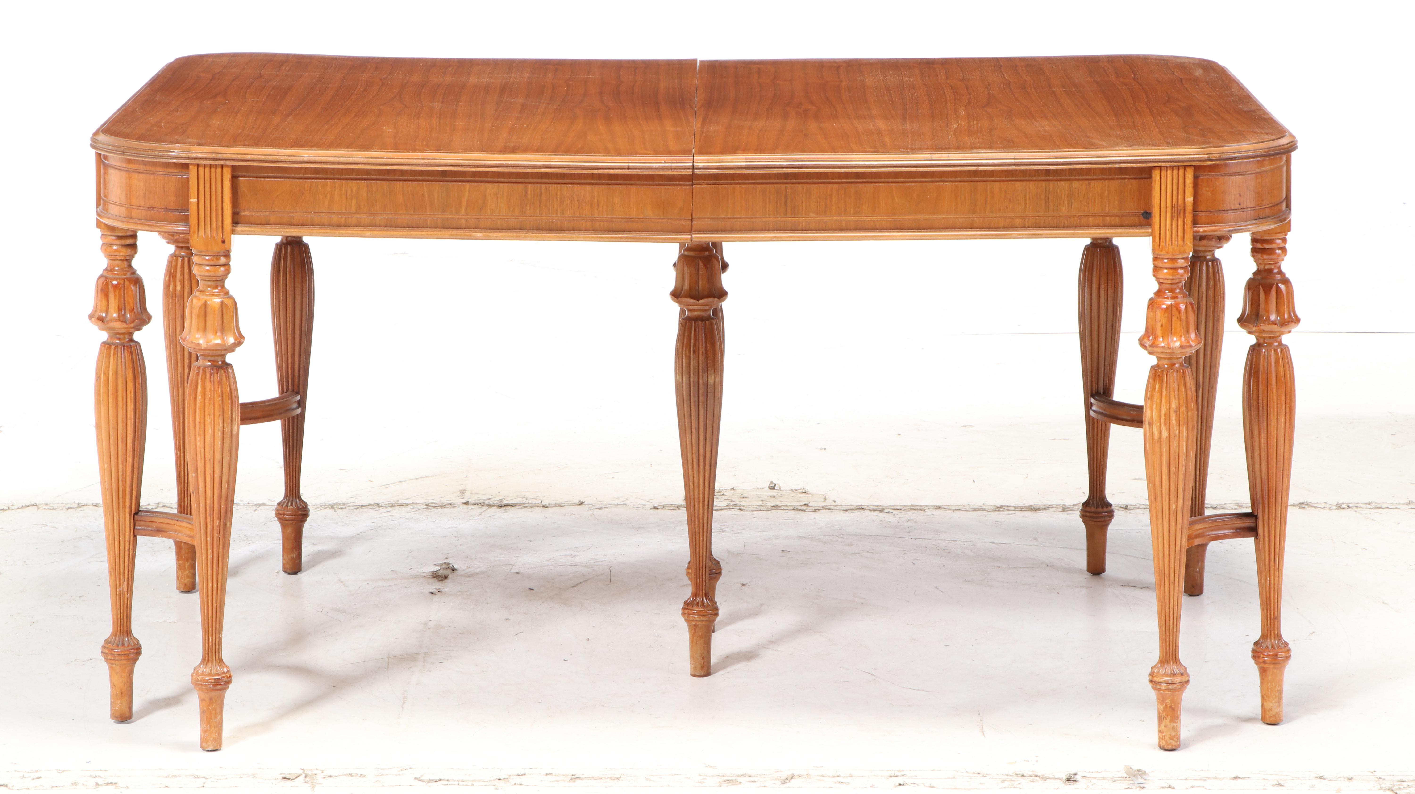 Jacobean Style Birch Expandable Dining Table, Mid to Late 20th Century