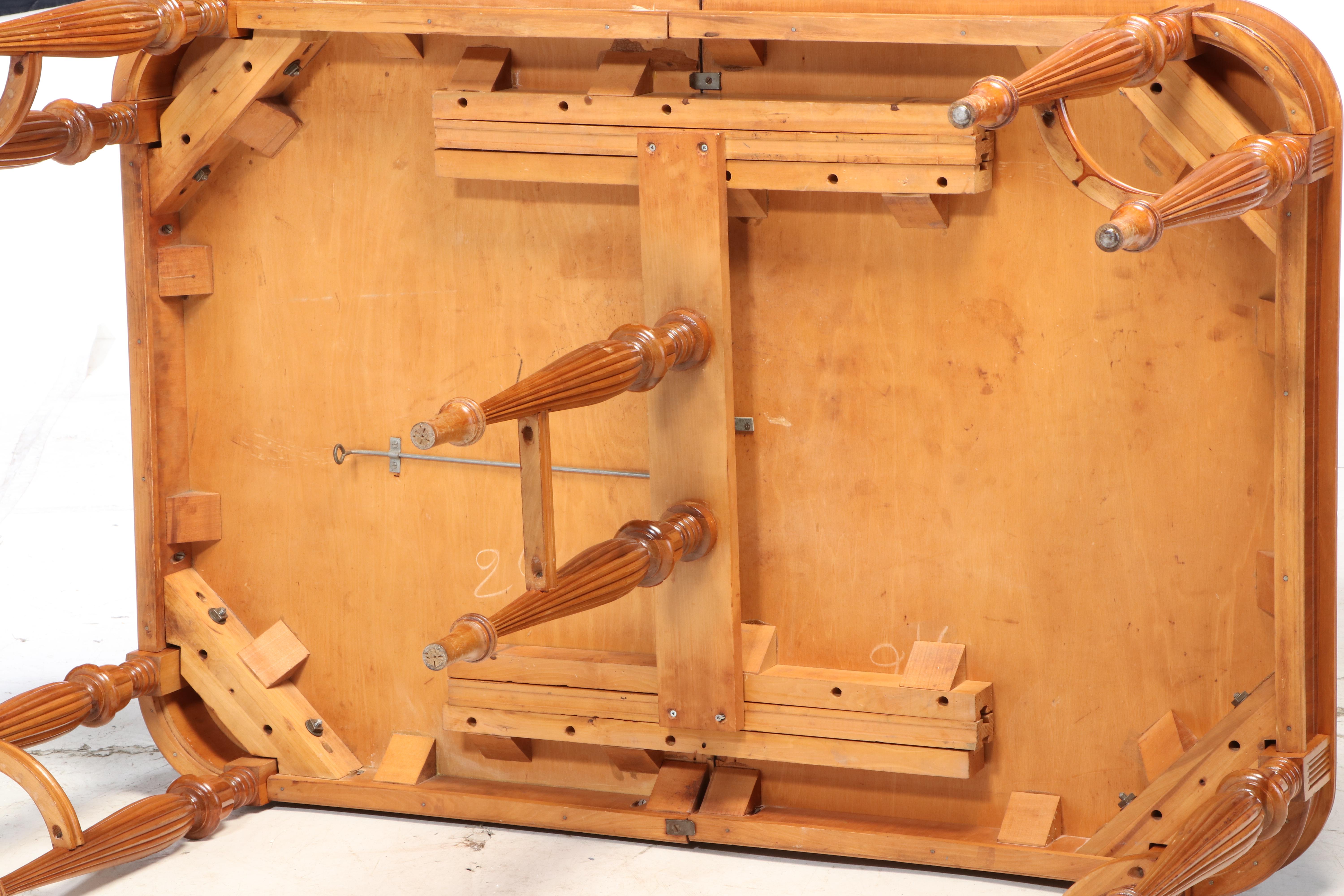 Jacobean Style Birch Expandable Dining Table, Mid to Late 20th Century