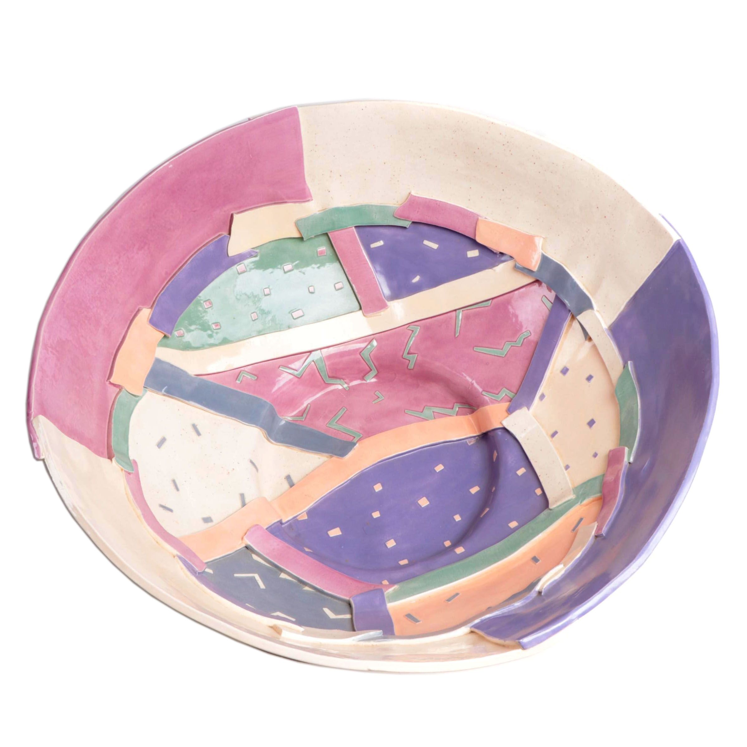 Barbara Demery Abstract Art Pottery Bowl, 1989