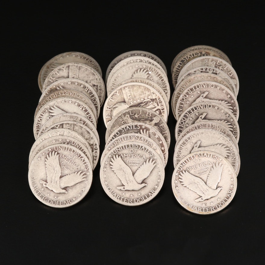 Forty Standing Liberty Silver Quarters