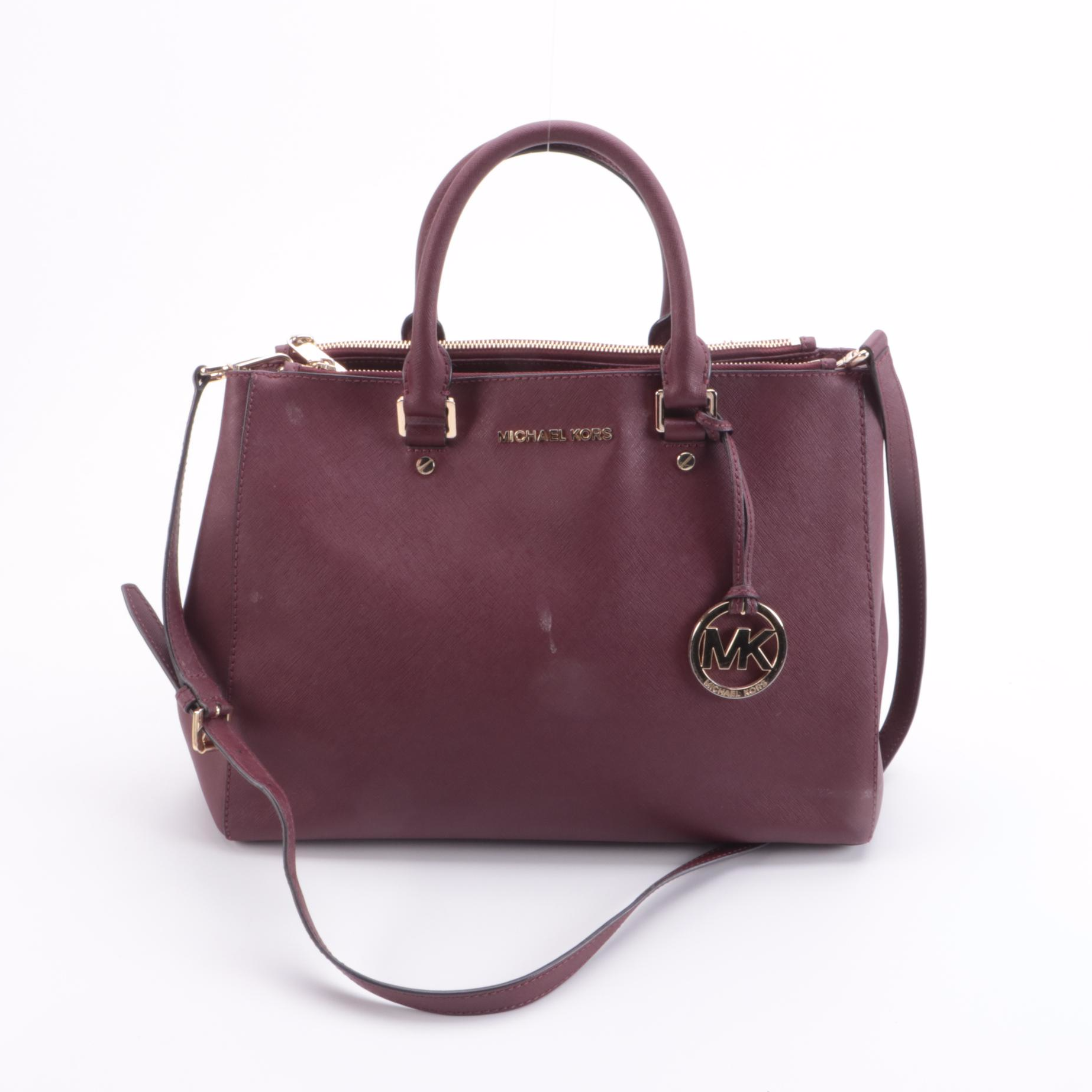 Tory Burch Pink and MICHAEL Michael Kors Burgundy Saffiano Leather Two-Way Bags