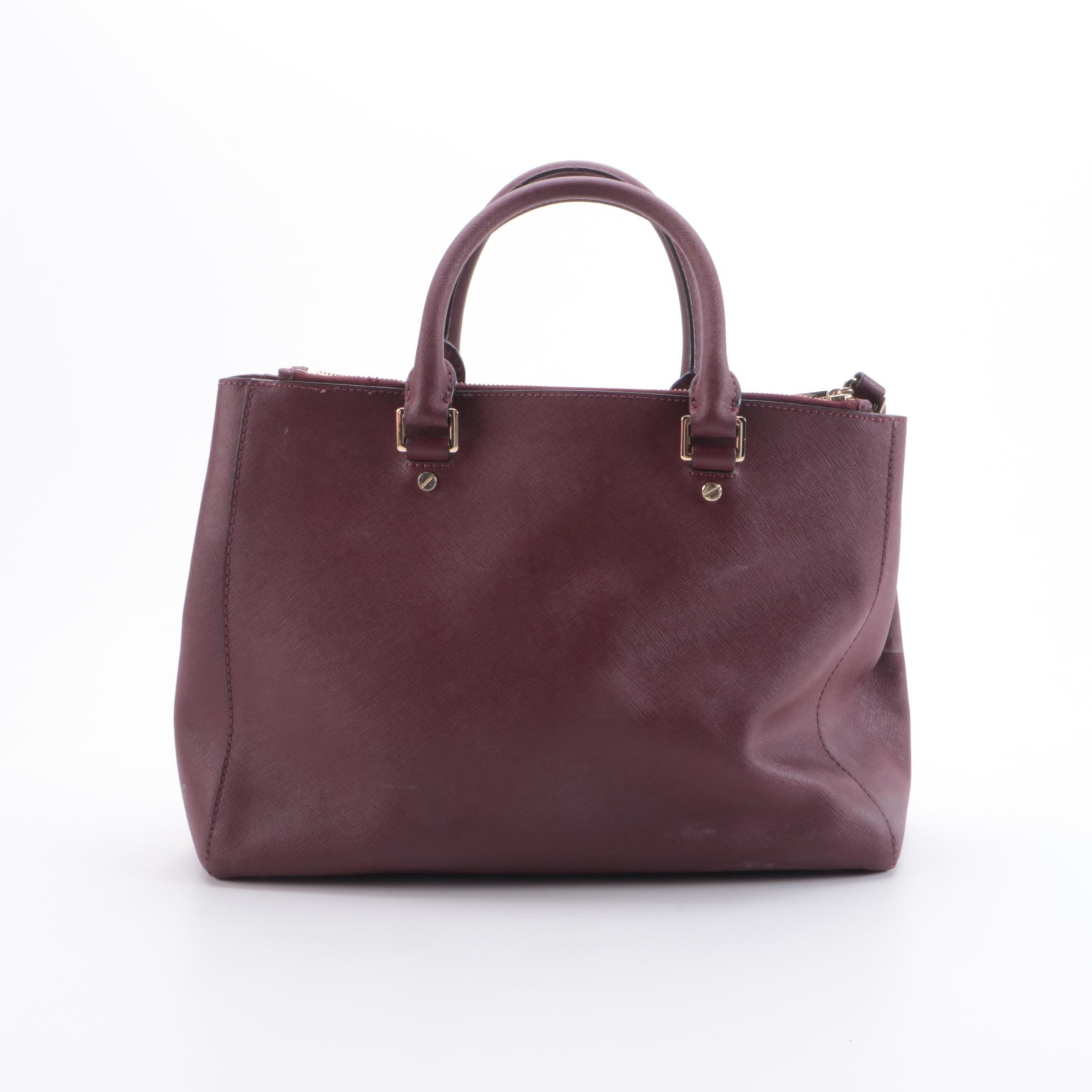 Tory Burch Pink and MICHAEL Michael Kors Burgundy Saffiano Leather Two-Way Bags