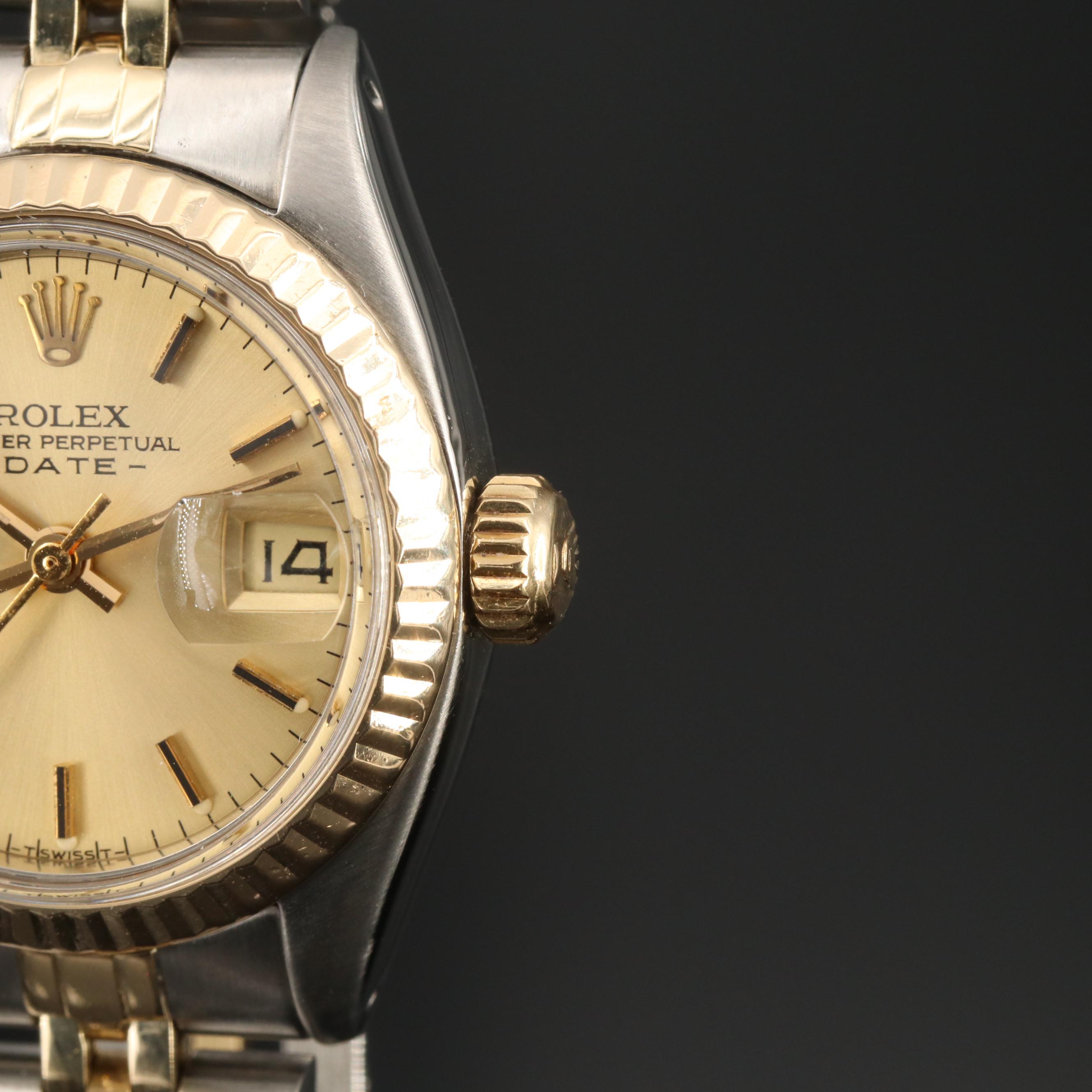 1981 Rolex "Date" 14K Gold and Stainless Steel Automatic Watch