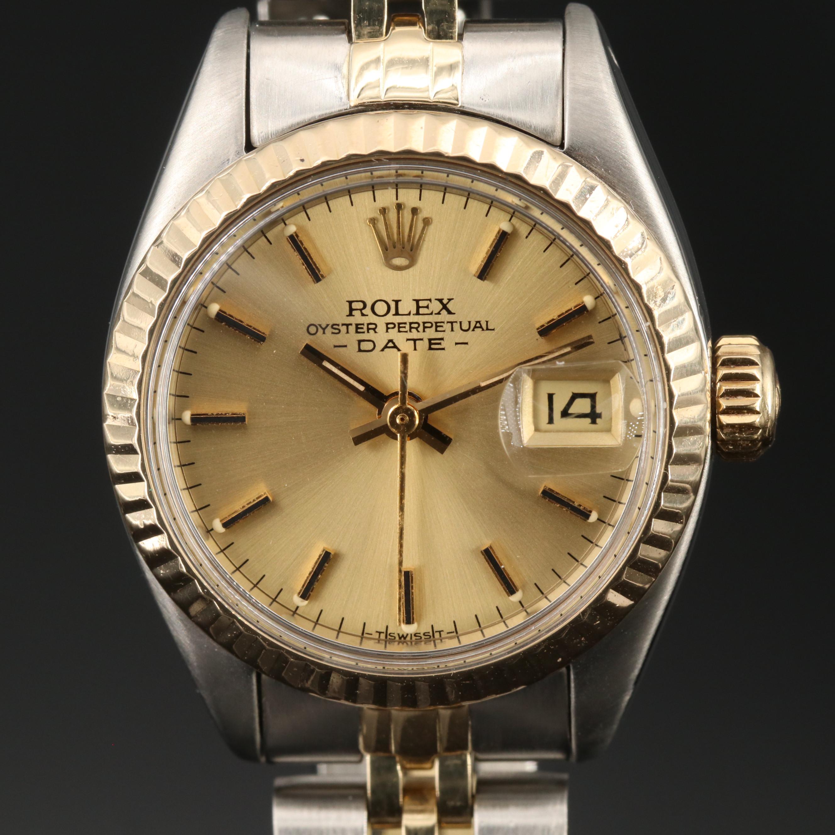 1981 Rolex "Date" 14K Gold and Stainless Steel Automatic Watch