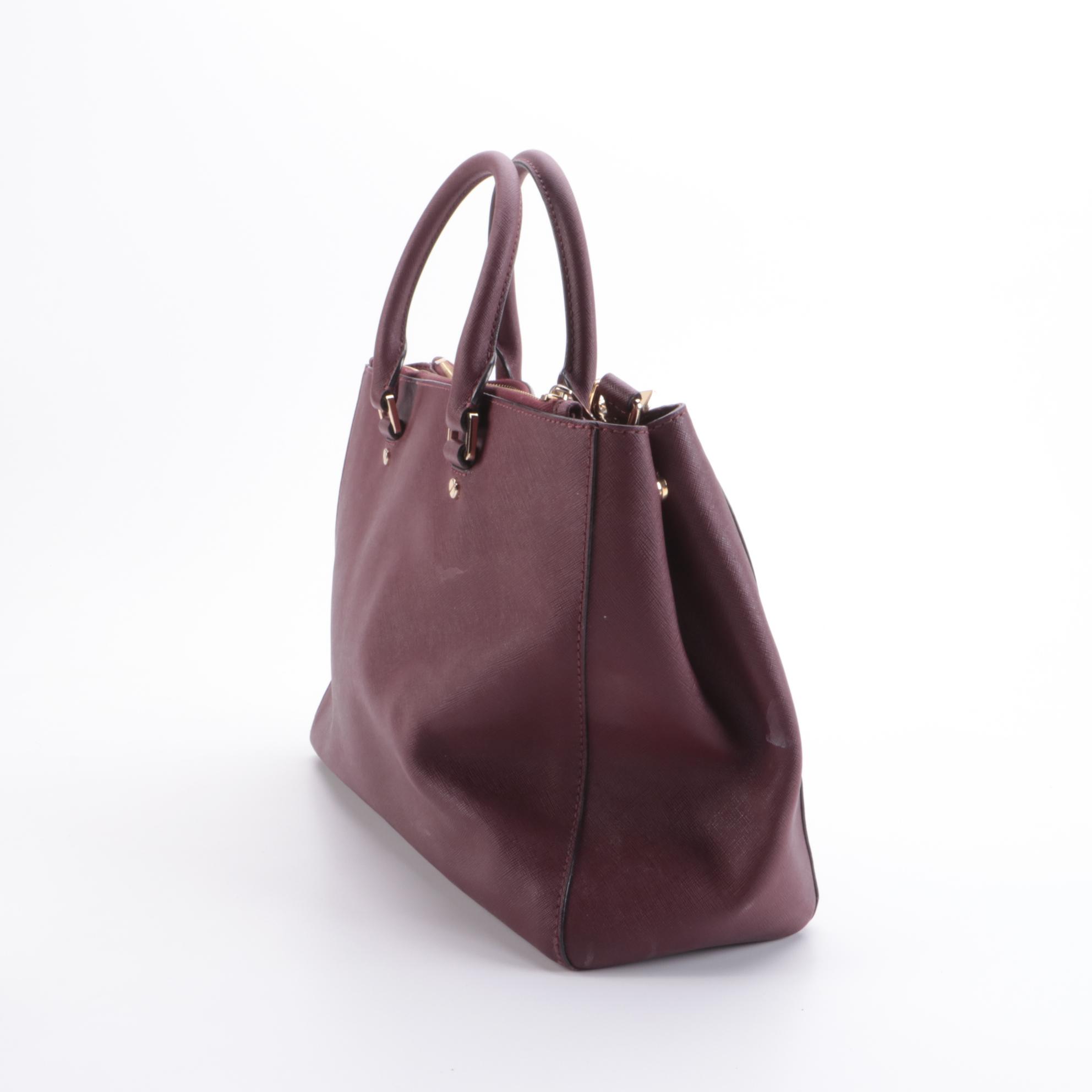 Tory Burch Pink and MICHAEL Michael Kors Burgundy Saffiano Leather Two-Way Bags