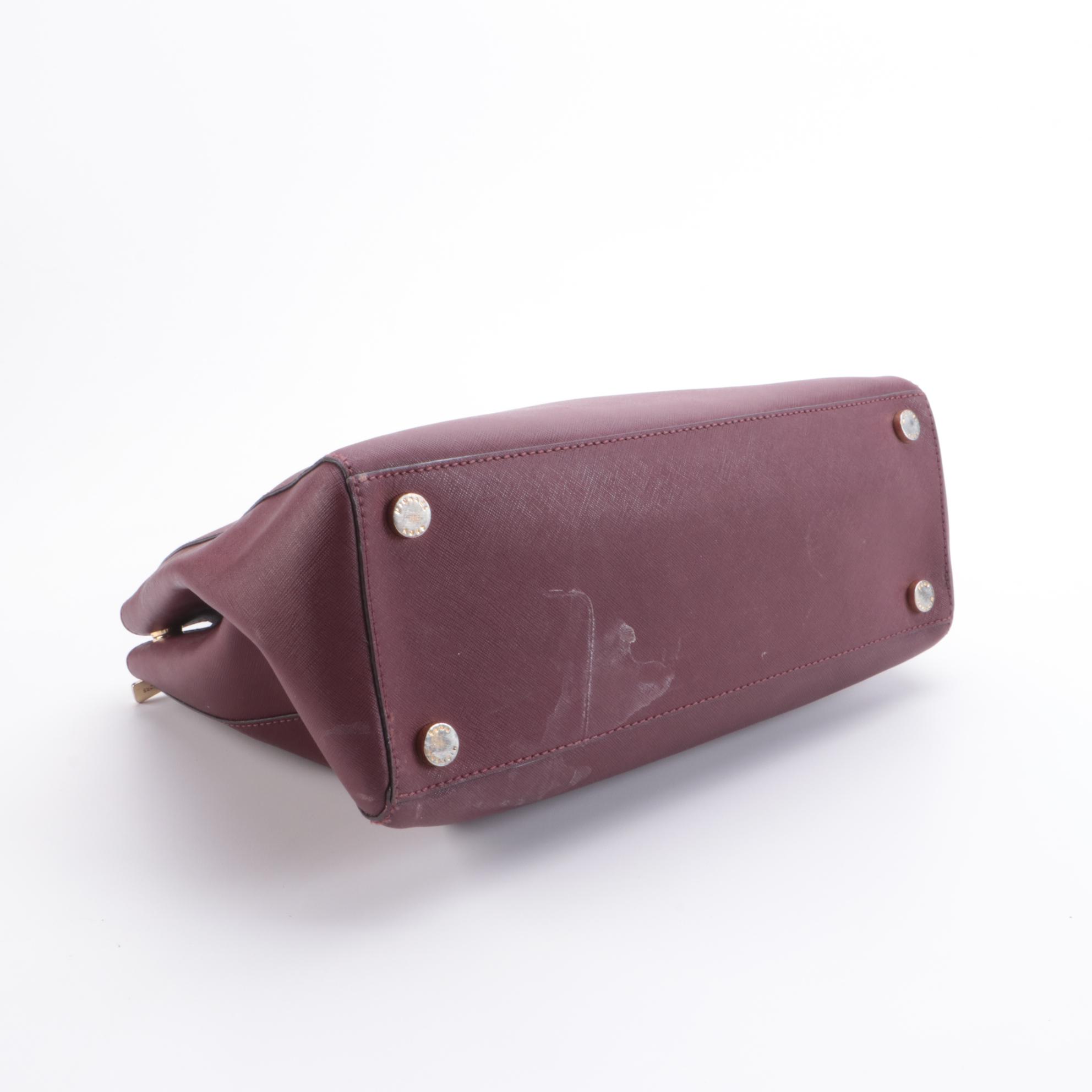 Tory Burch Pink and MICHAEL Michael Kors Burgundy Saffiano Leather Two-Way Bags