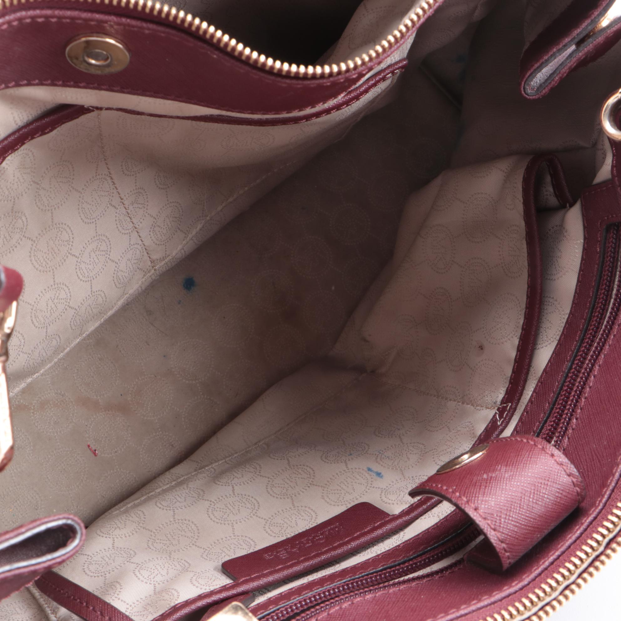 Tory Burch Pink and MICHAEL Michael Kors Burgundy Saffiano Leather Two-Way Bags