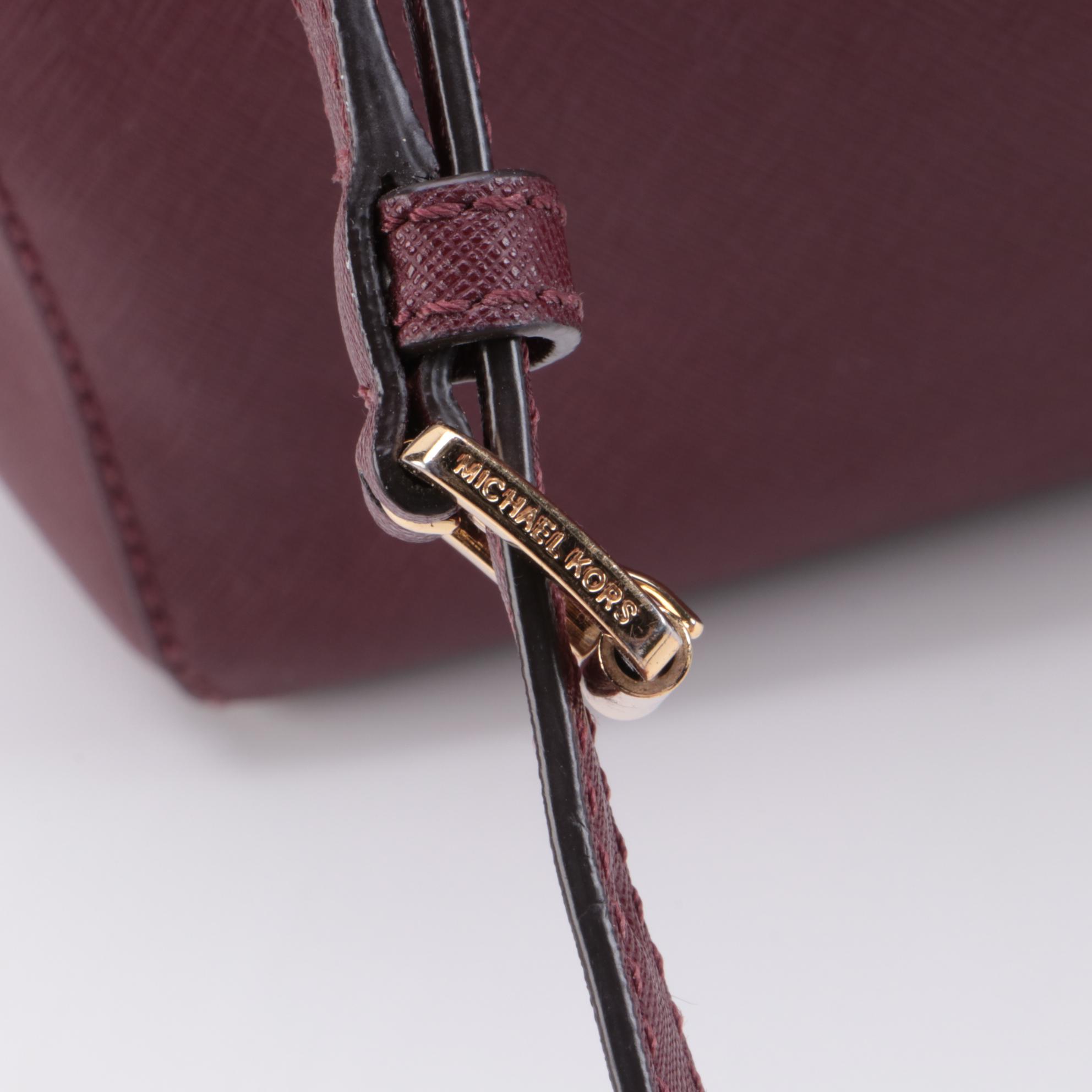 Tory Burch Pink and MICHAEL Michael Kors Burgundy Saffiano Leather Two-Way Bags