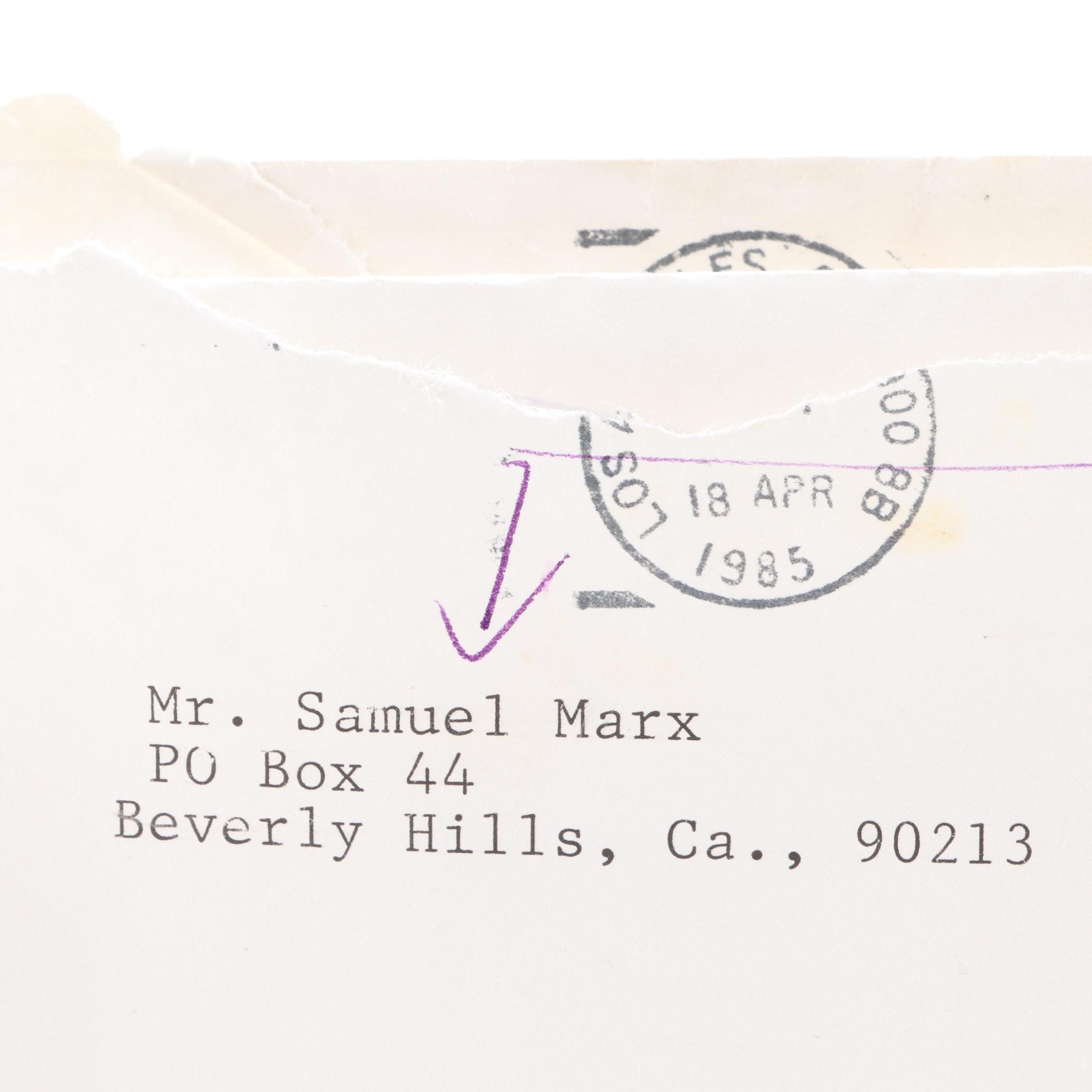Actress Evelyn Keyes Typed and Signed Letter to Samuel Marx, 1985