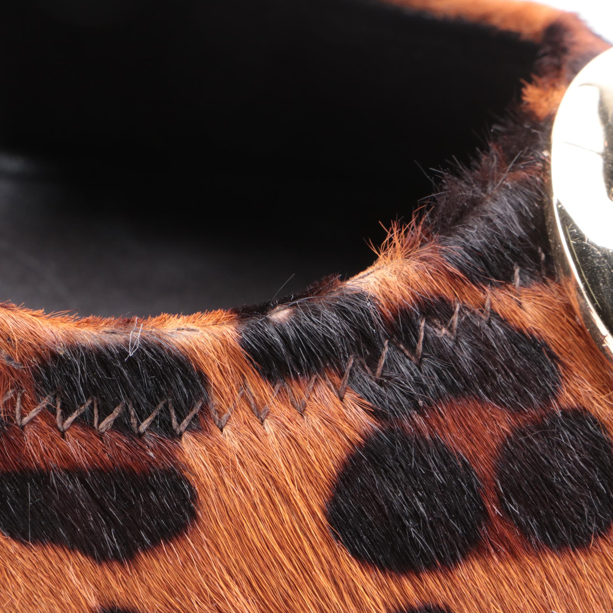 Tory Burch Leopard Print and Metallic Leather Wedges