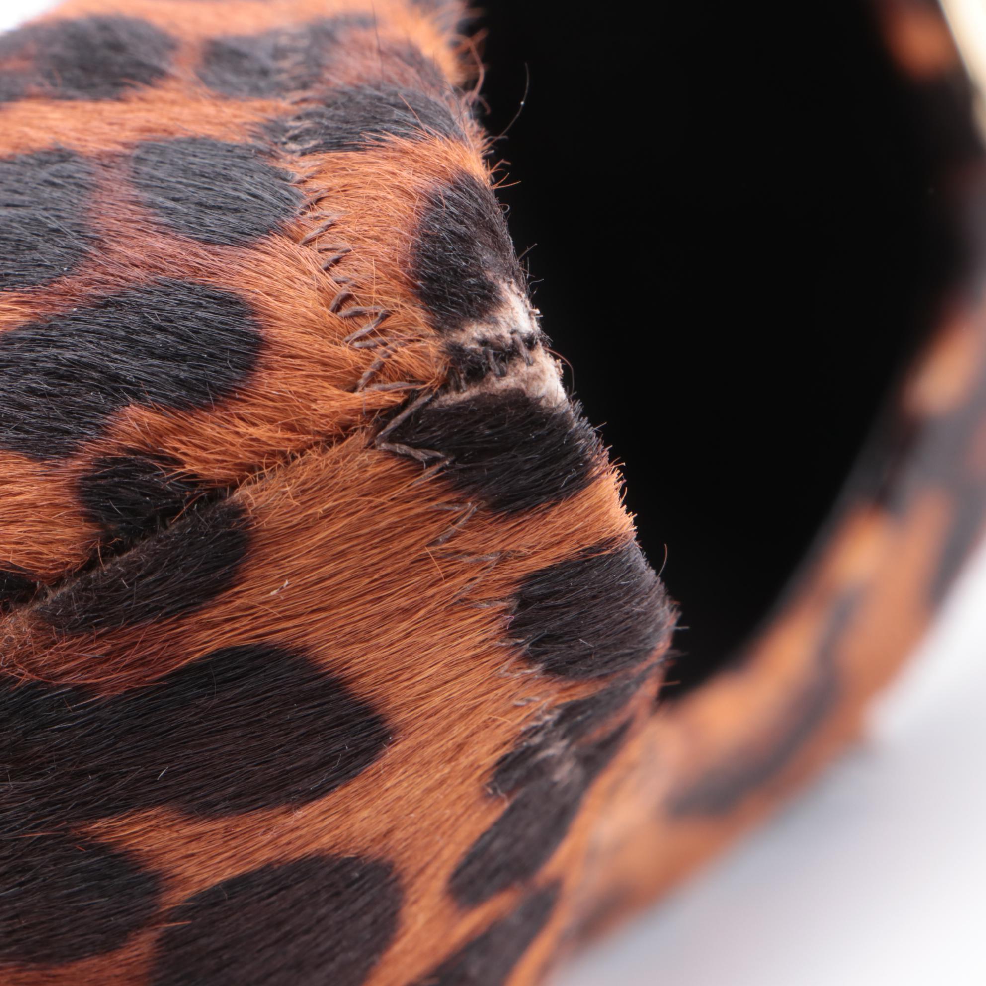 Tory Burch Leopard Print and Metallic Leather Wedges