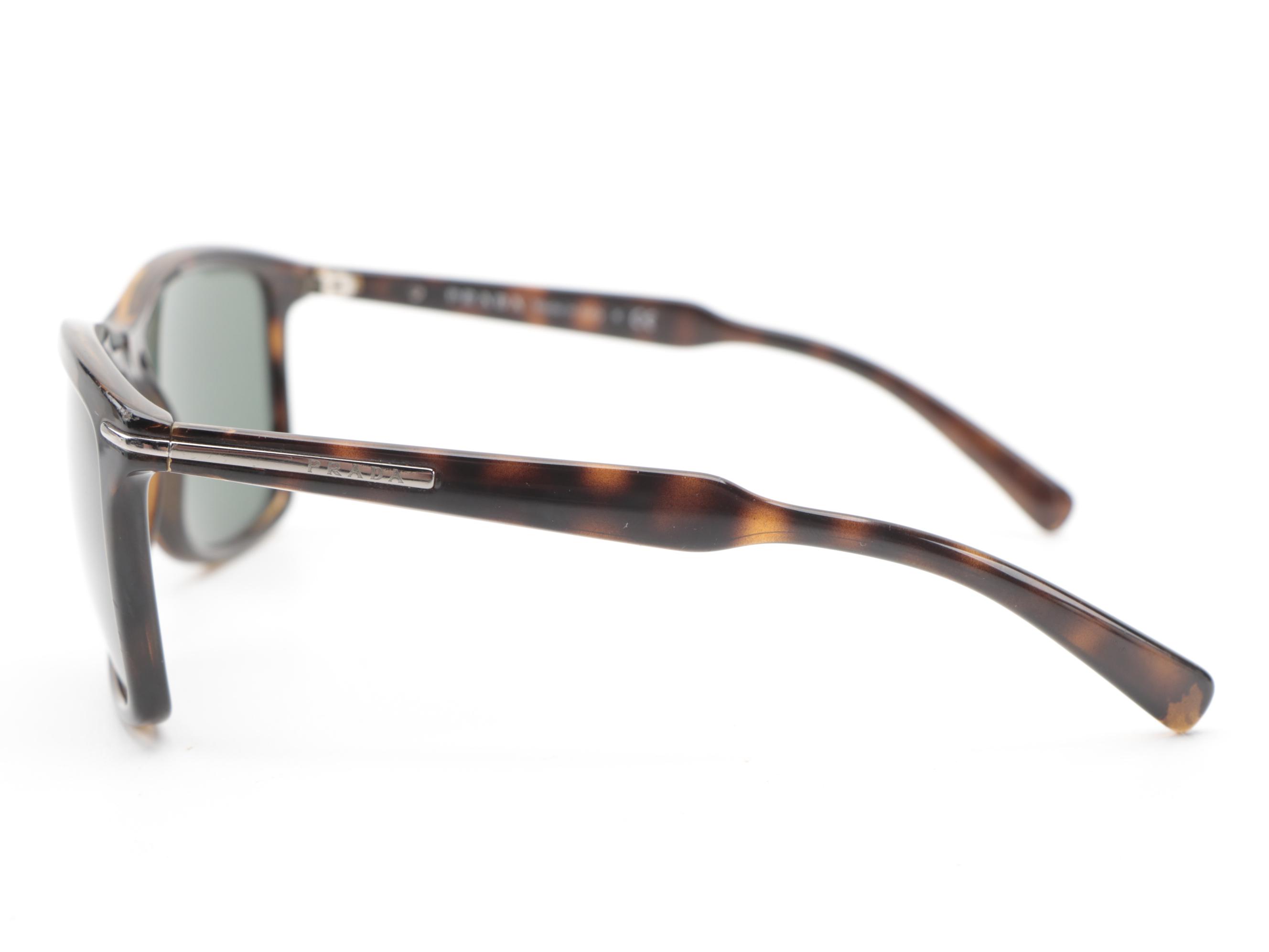 Men's Prada Tortoise Linea Rossa Sunglasses and Box