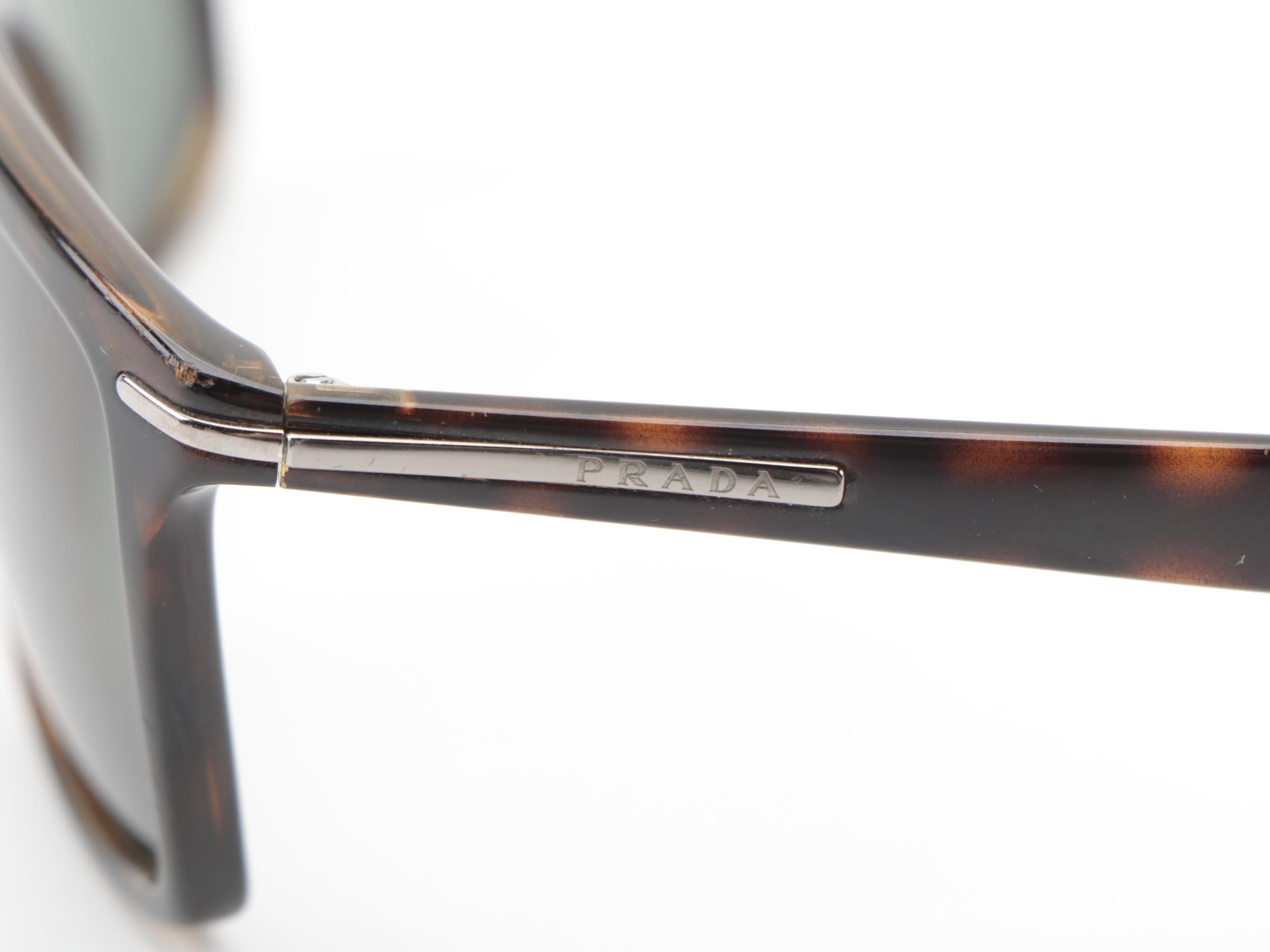 Men's Prada Tortoise Linea Rossa Sunglasses and Box