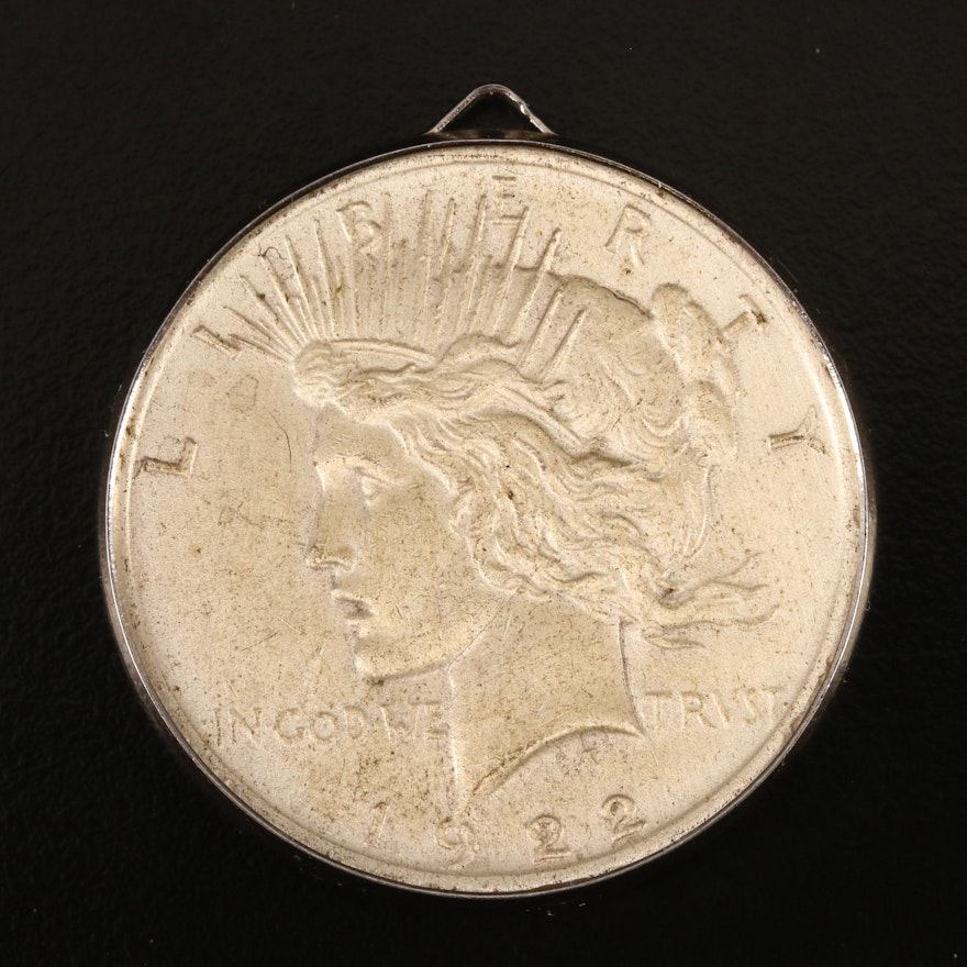 1922 Peace Silver Dollar Pendant