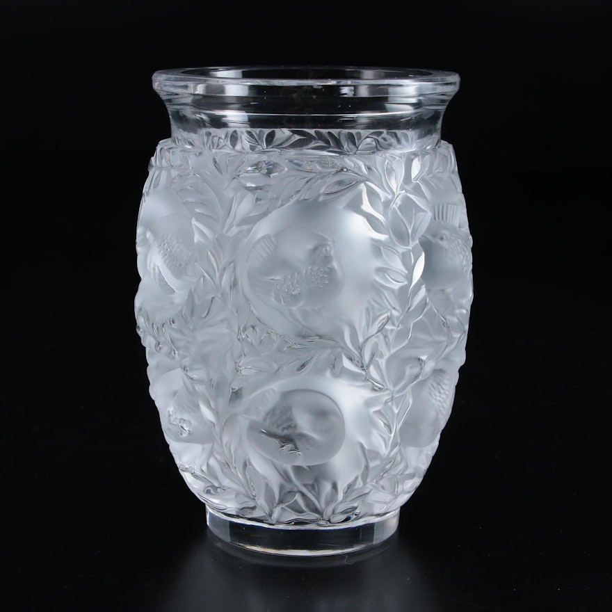 Lalique "Bagatelle" Frosted and Clear Crystal Vase