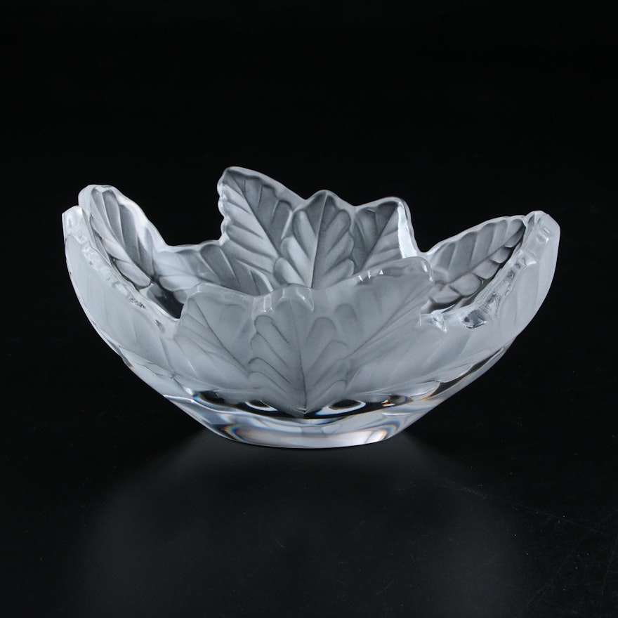 Lalique "Compiègne" Frosted Crystal Centerpiece Bowl
