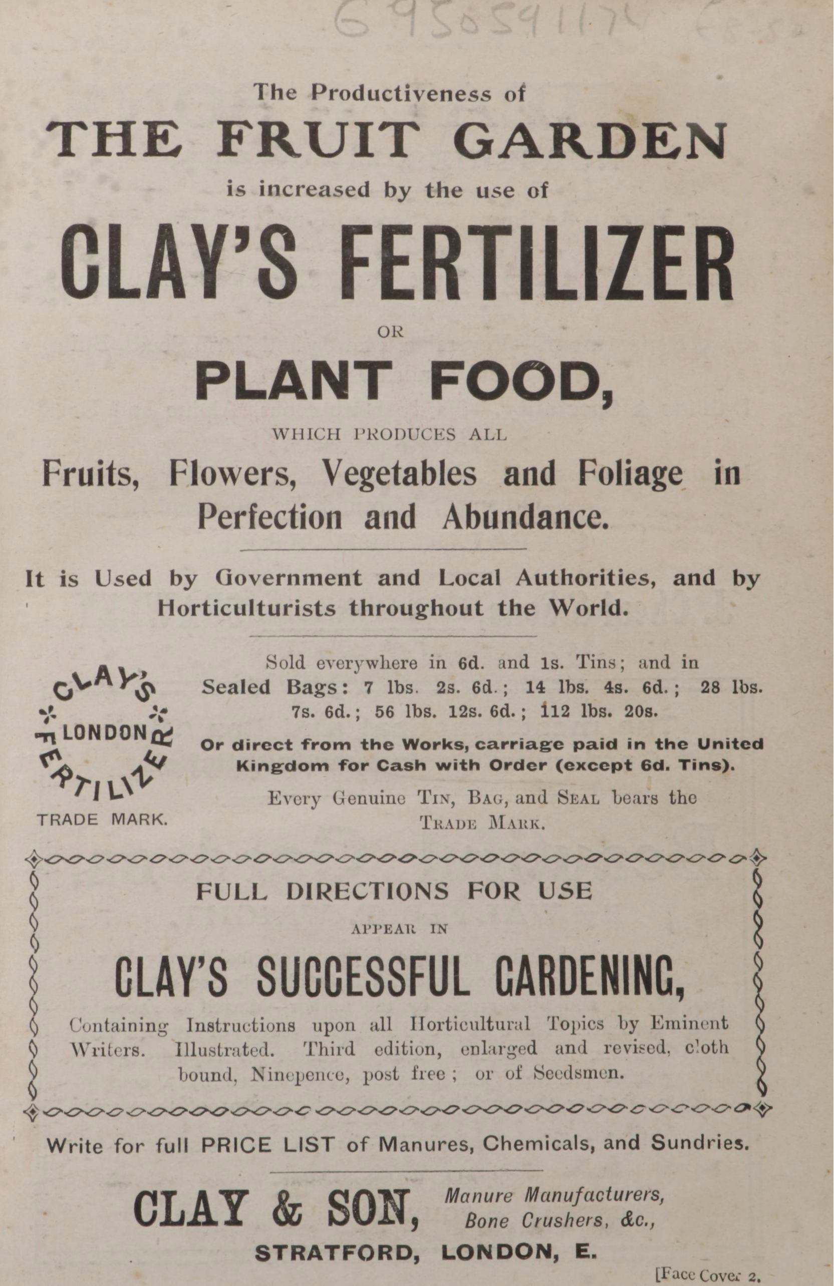 "Fruit Growing for Amateurs" by H. H. Thomas and More Cultivation Books