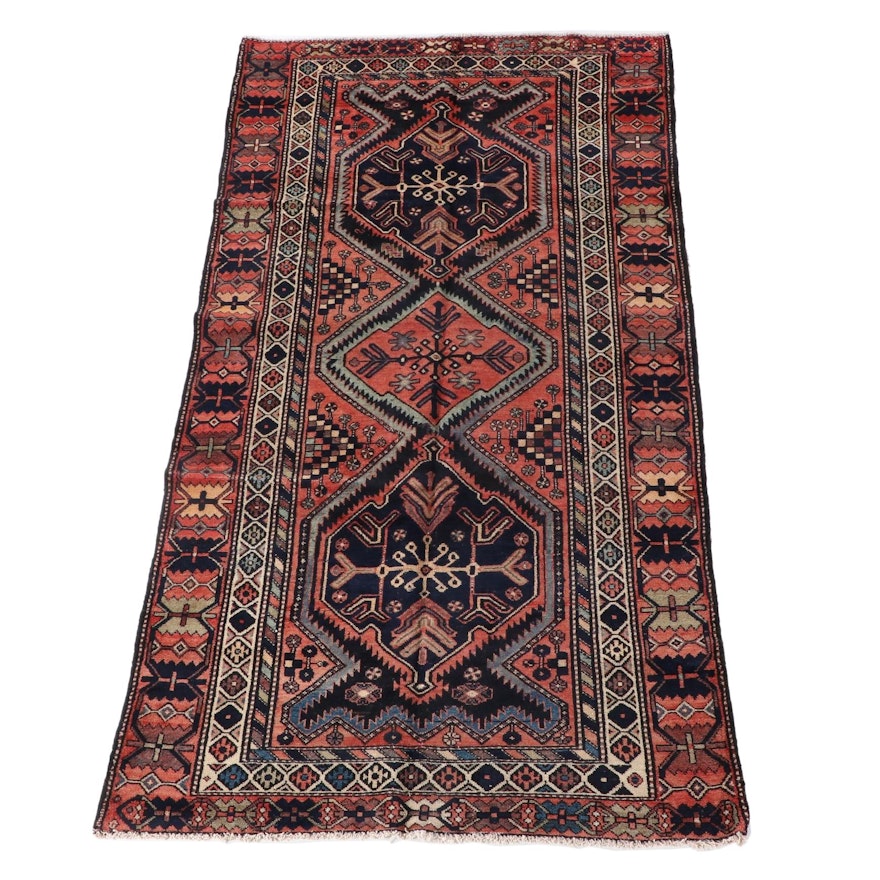 4'10 x 9'9 Hand-Knotted Persian Yalameh Wool Long Rug