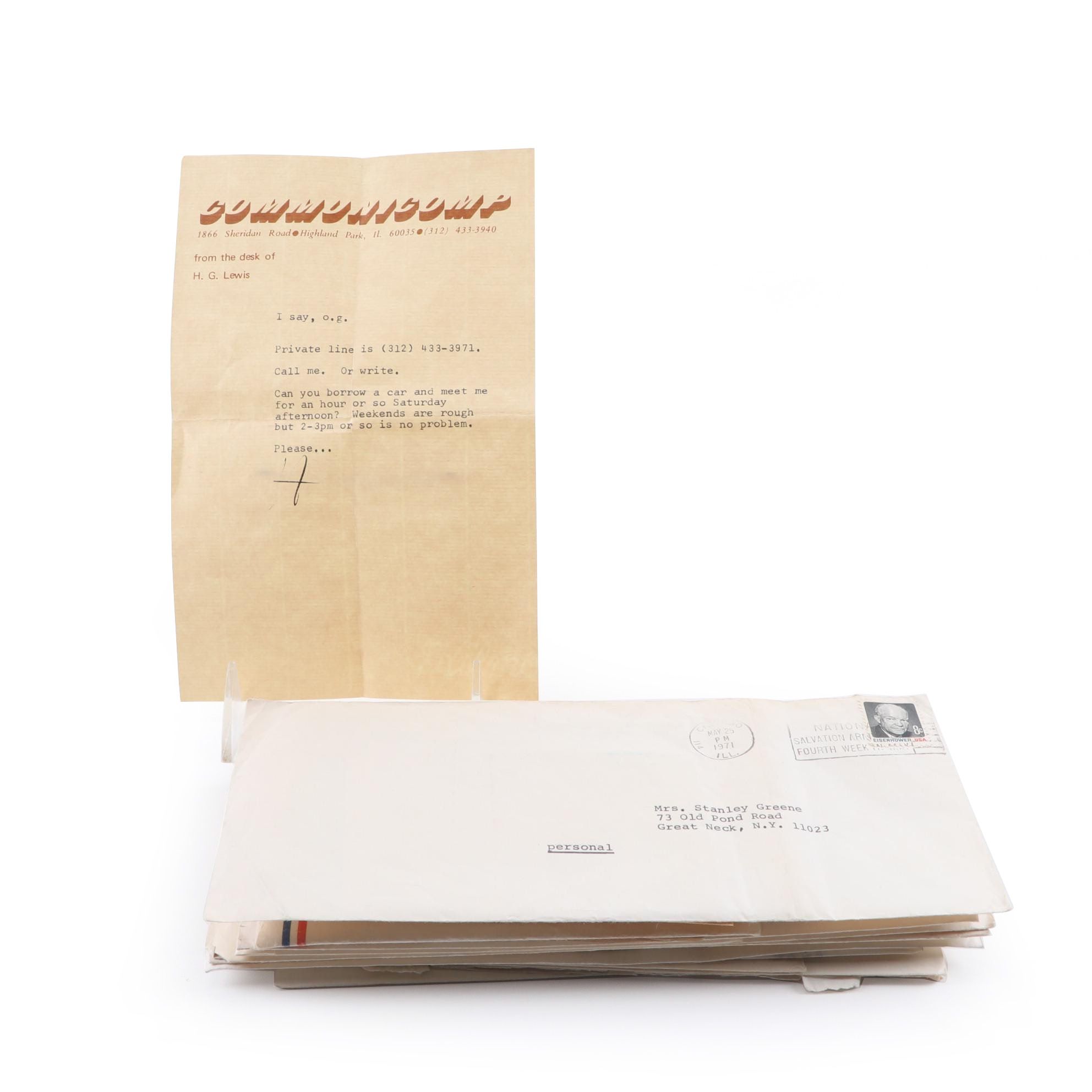 Filmmaker Herschell Gordon Lewis Love Letters to Sara Greene, 1970s