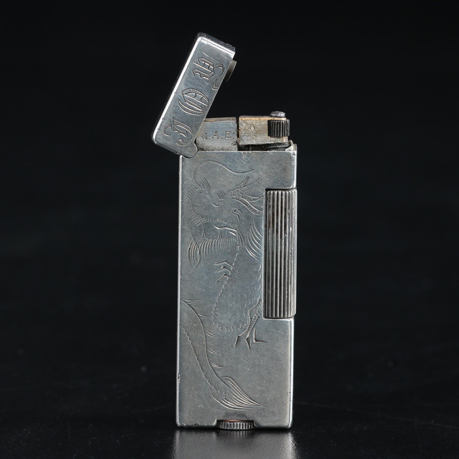 Dunhill "Shanghai" 900 Silver Personalized Rollalite Lighter