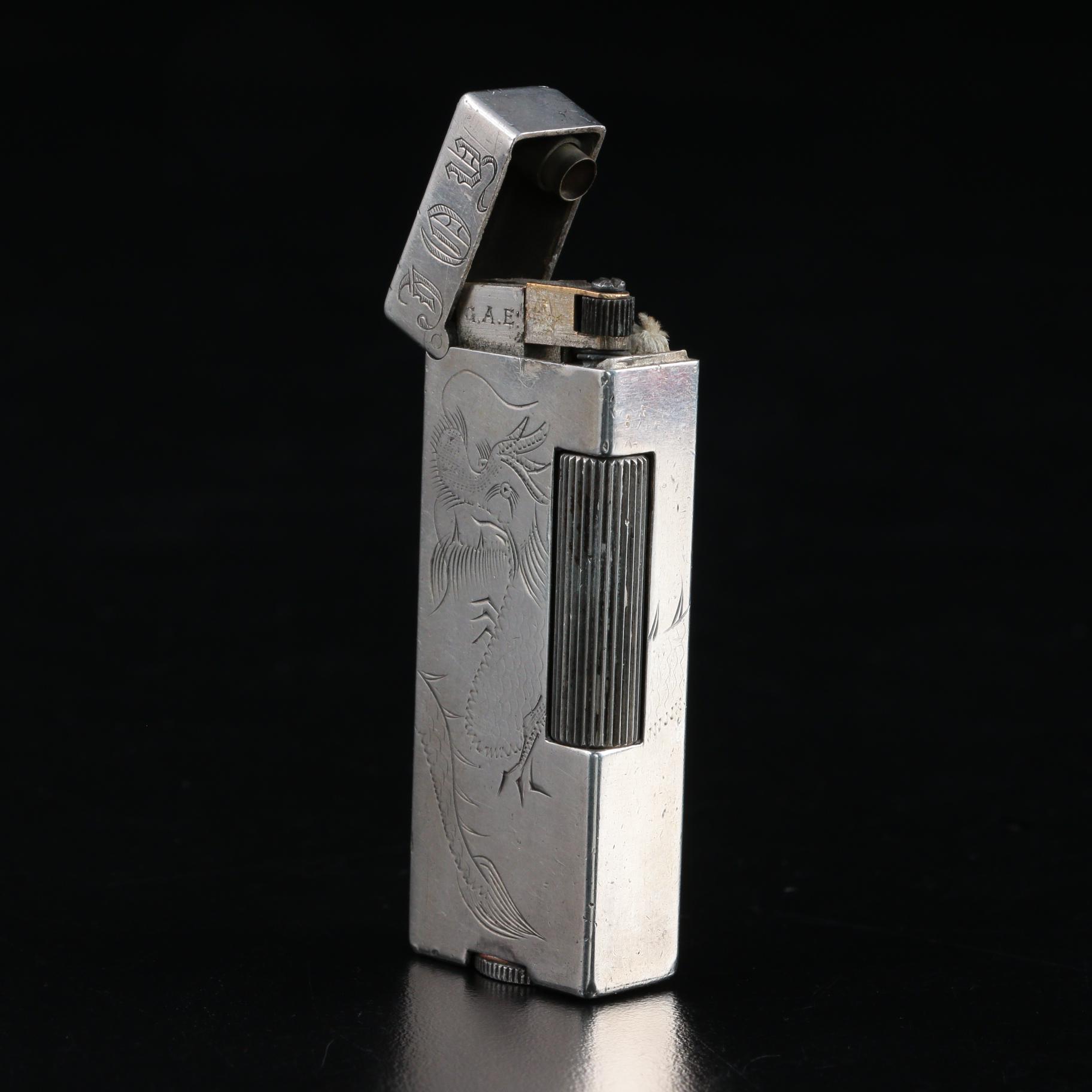 Dunhill "Shanghai" 900 Silver Personalized Rollalite Lighter