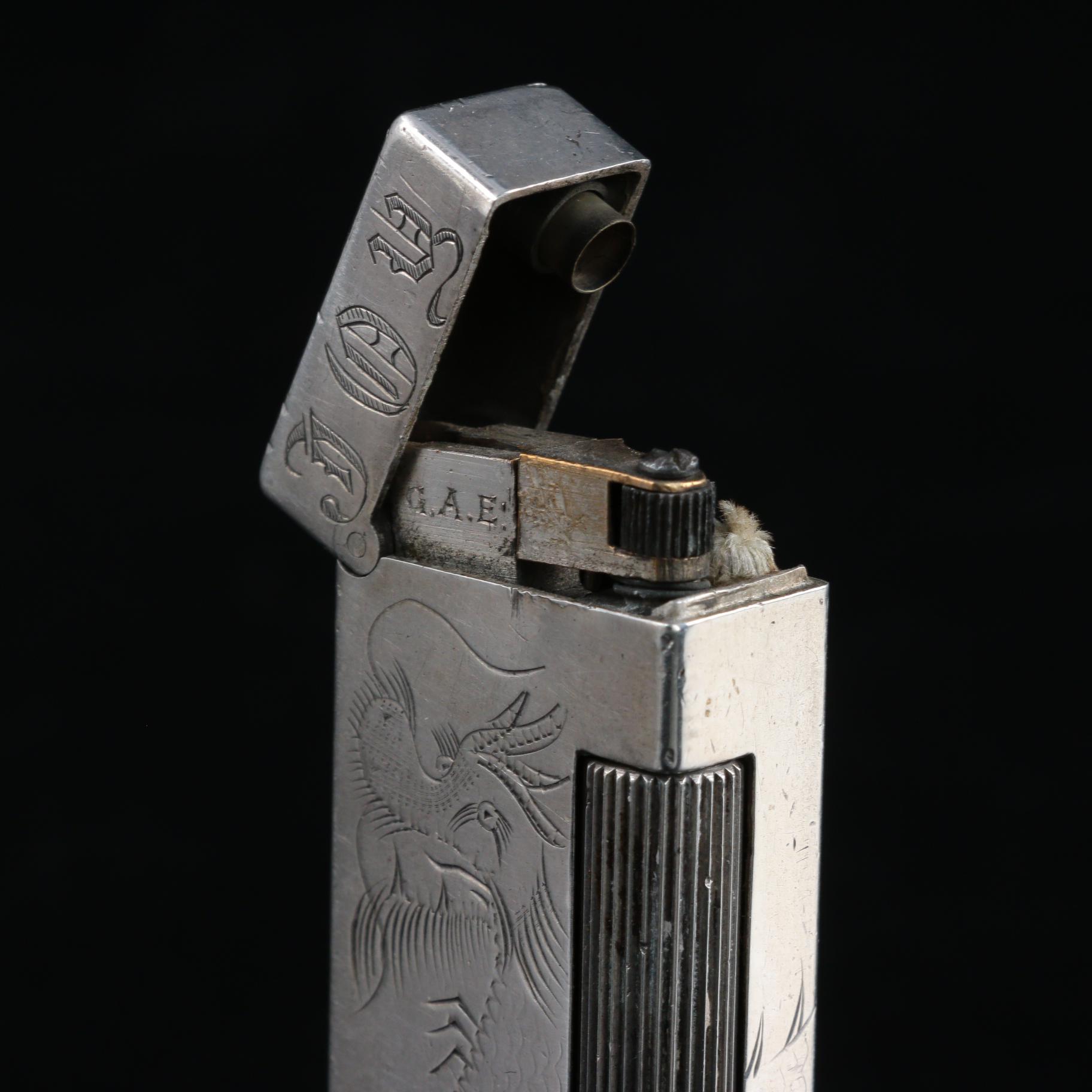 Dunhill "Shanghai" 900 Silver Personalized Rollalite Lighter