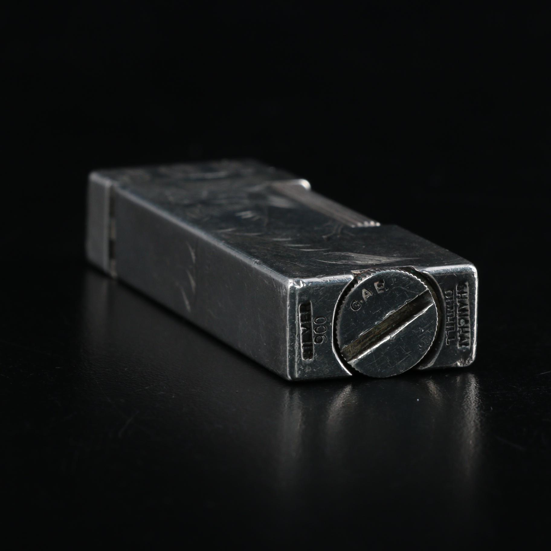 Dunhill "Shanghai" 900 Silver Personalized Rollalite Lighter